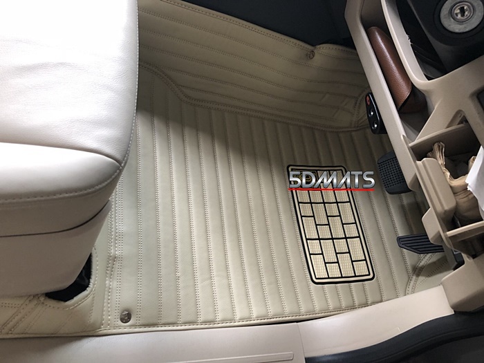 พรมปูพื้นรถยนต์5D ISUZU MU-X 2013-20 สีครีม เต็มคัน 9ชิ้น