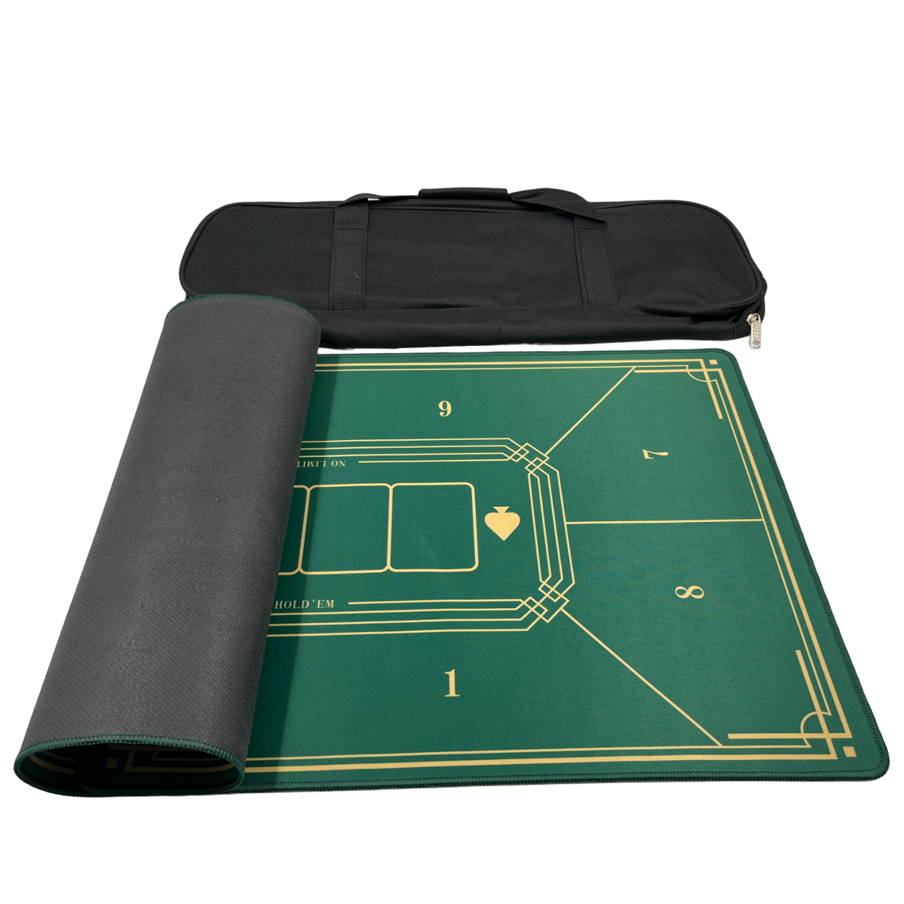 ชุดโป๊กเกอร์ชิพ 200 เหรียญพร้อมผ้าปูสีเขียว 8 คนเล่น 40x80cm. และกระเป๋า