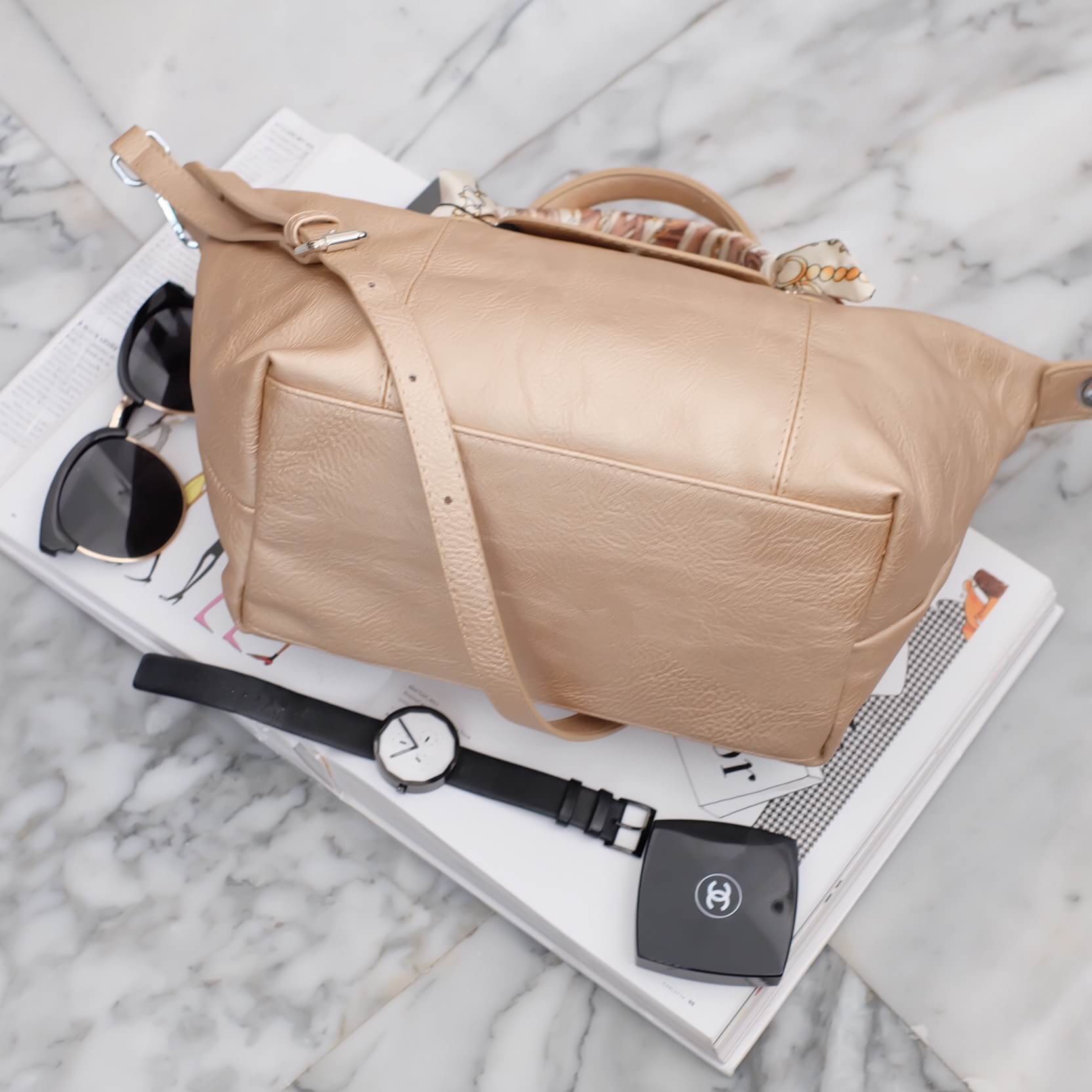 สีมาใหม่ค่า 🐼New arrival! KEEP ทรง longchamp รุ่น Duo Sister - สี luxury gold สวย หรู นำโชครับตรุษจีนเลยค่า ตัวกระเป๋าหนังแกะสังเคราะห์ ลายหนังสวยมากๆคะ นิ่ม สุดๆ รุ่นนี้ จะมี 2 ขนาด คือ mini และ basic ไซด์