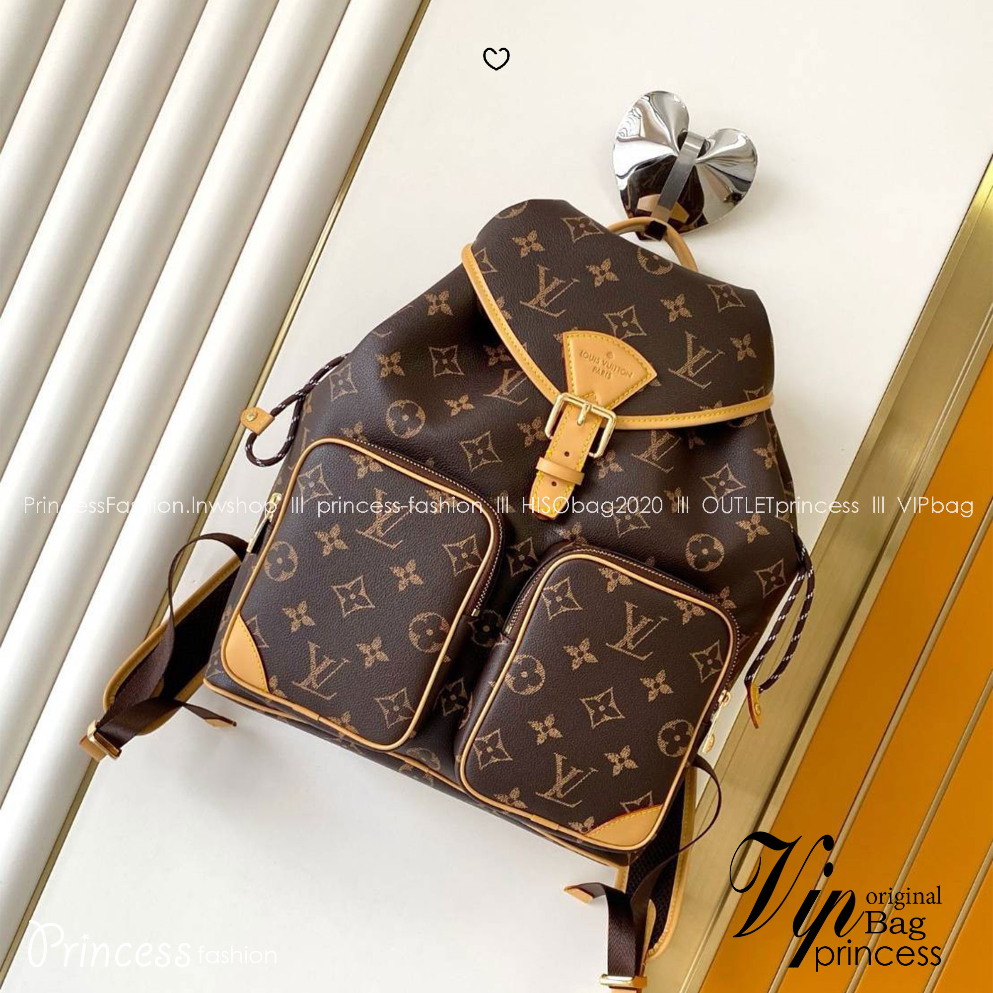 VIP หนังแท้ | LV Montsouris Cargo Backpacks Christopher Monogram กระเป๋าเป้ ลายโมโนแกรมสวยหรูคลาสสิก 🤍 เกรดวีไอพี เกรดดีสุด