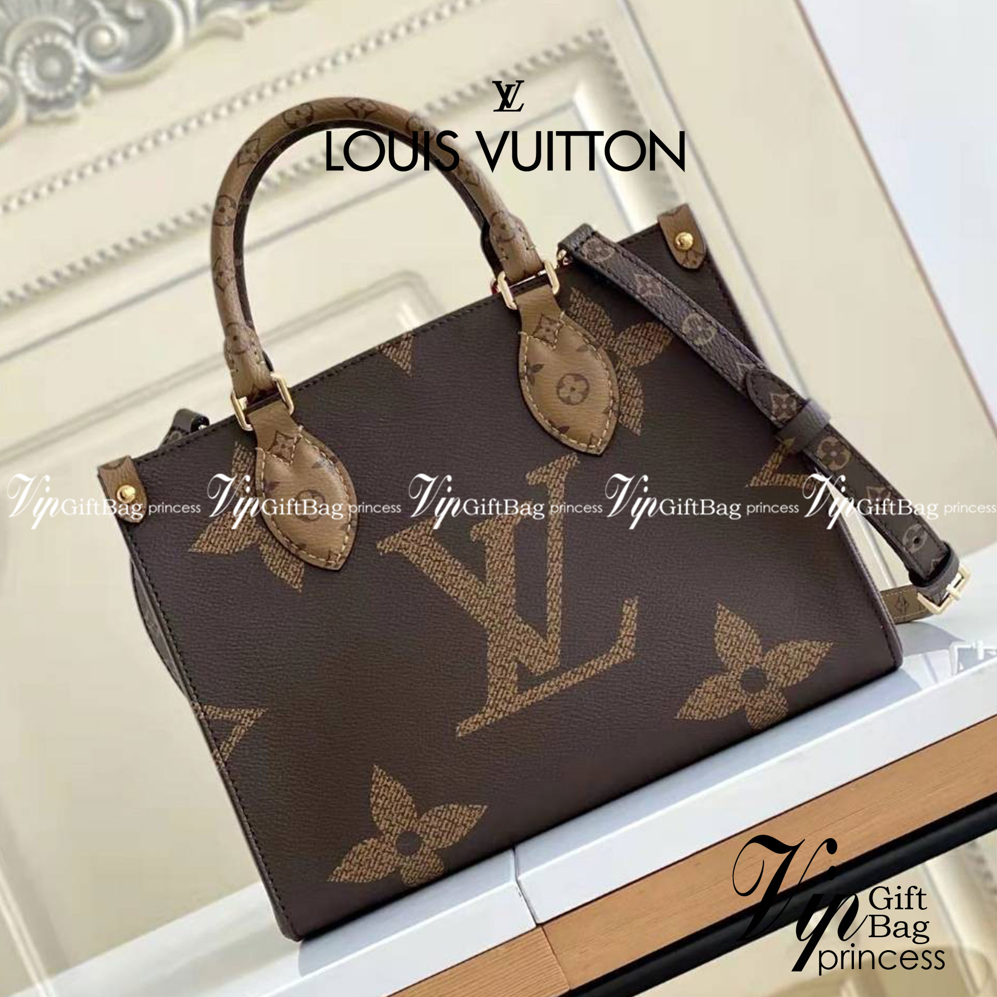 หนังแท้ LOUIS VUITTON ONTHEGO 10" / LV ONTHEGO พร้อมส่งที่ไทย งานหนังแท้ทั้งใบ ออริจินอลเกรด ภาพสินค้าถ่ายจากงานขายจริง ใช้งานต่างประเทศได้