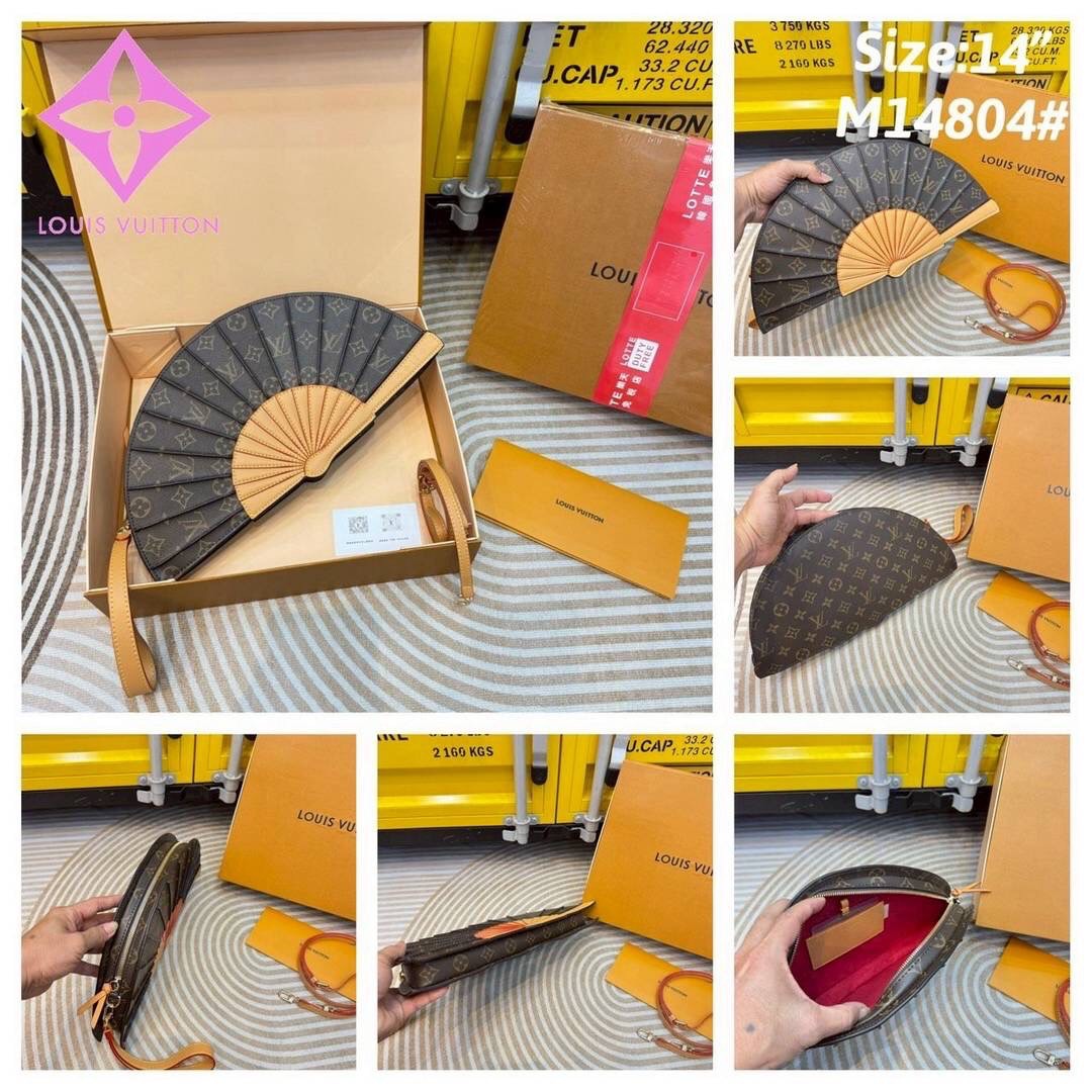 LV Fan Clutch Bag กระเป๋าทรงคลัชรูปทรงคล้ายพัดพับได้ ดีไซน์น่ารักสดใส ใหม่ล่าสุด โดดเด่นไม่เหมือนใคร