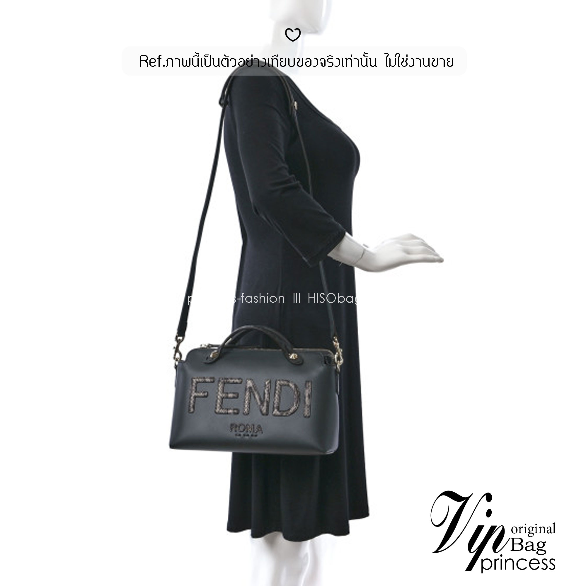 FENDI By The Way Boston Bag Elaphe Dark Gray กระเป๋าสะพายทรงบอสตัน คอลเลคชั่นสุดฮอต โทนดำคมเข้มคลาสสิค ดีไซน์โลโก้ใหม่สวยโดดเด่น เป็นยูนิเซ็กส์จะหนุ่มๆหรือสาวๆก็สะพายได้