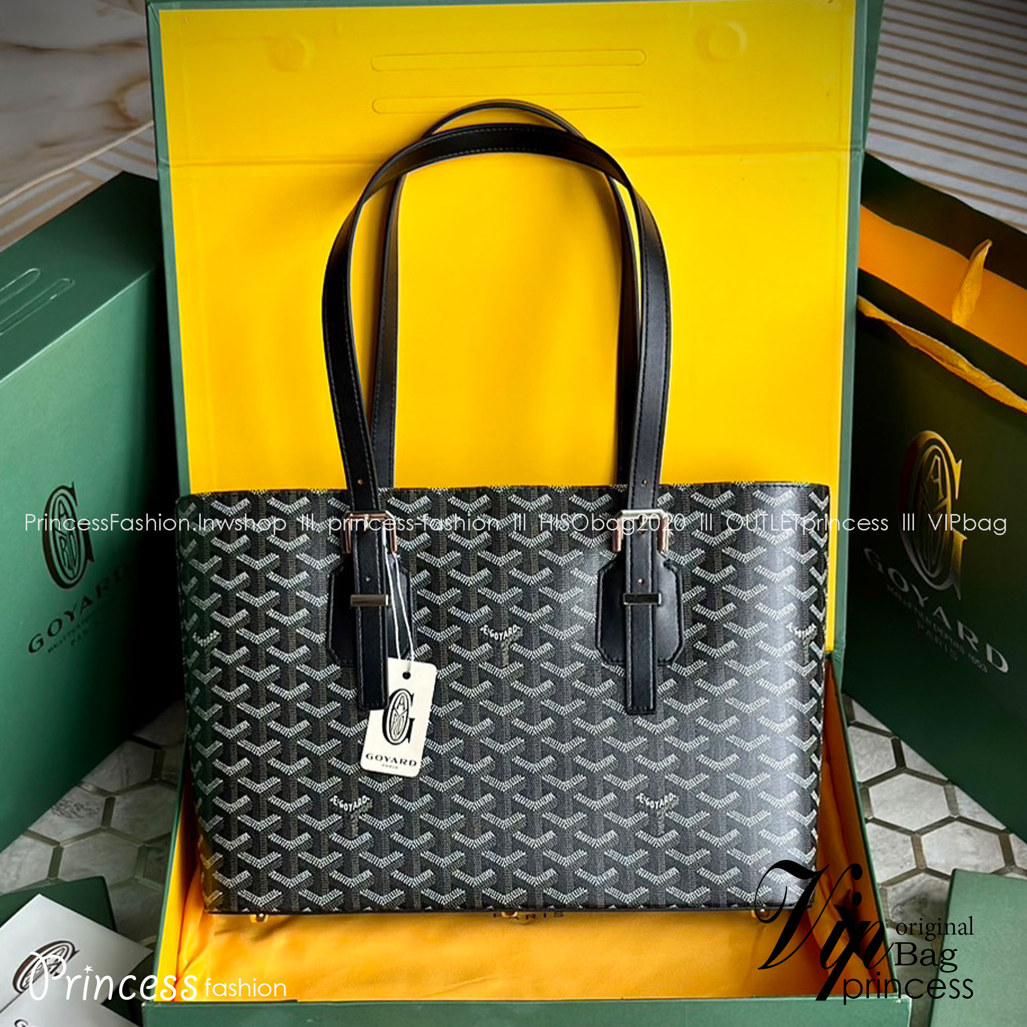 GOYARD Goyardine Sac Marie Galante MM / GOYARD Tote Bag กระเป๋าทรงโท้ทจุของได้เยอะ งานสวยเนี๊ยบ เกรดออริ สลับแท้ 1:1 ใช้ต่างประเทศได้