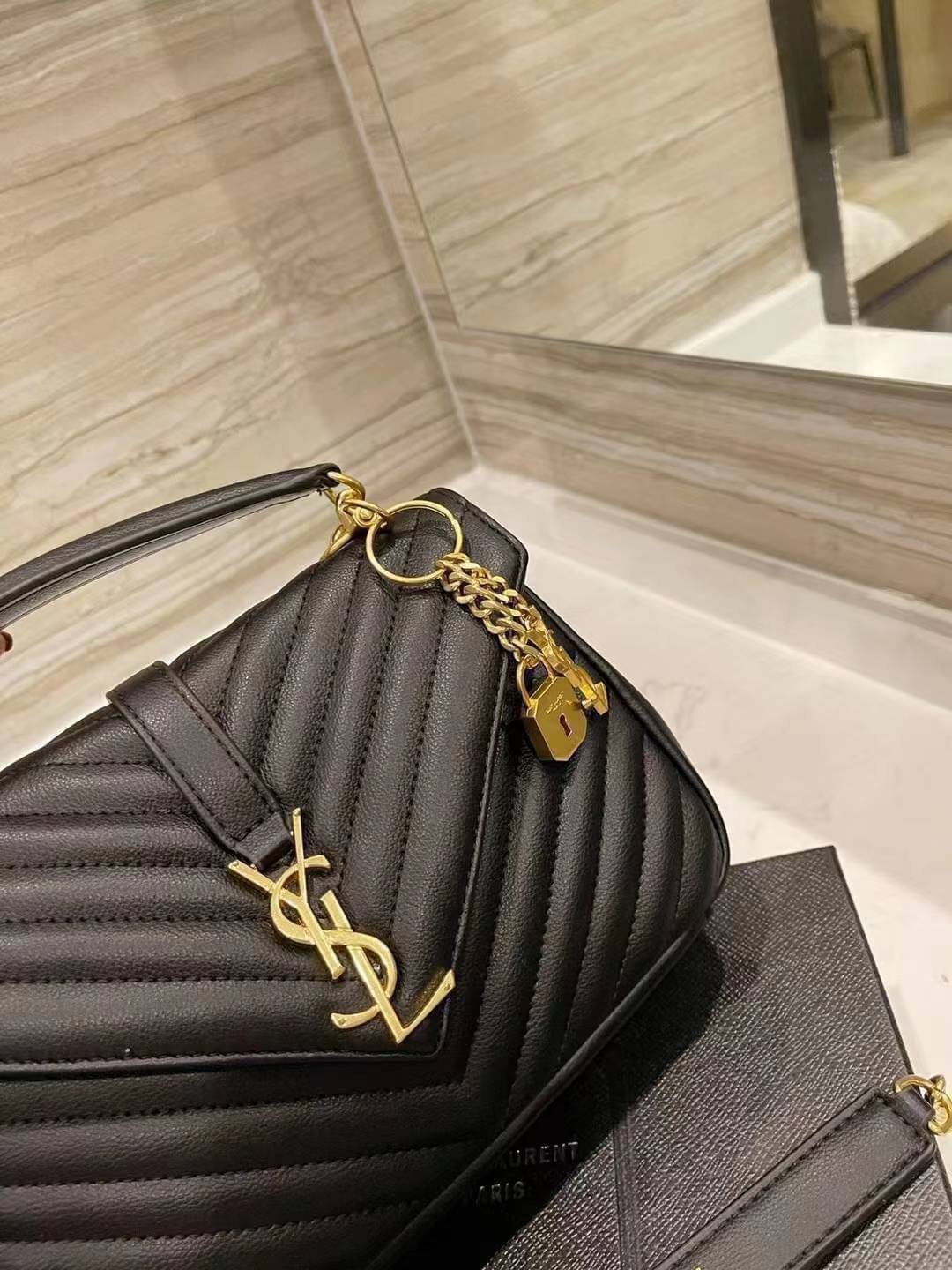 Saint Laurent medium College quilted leather shoulder bag