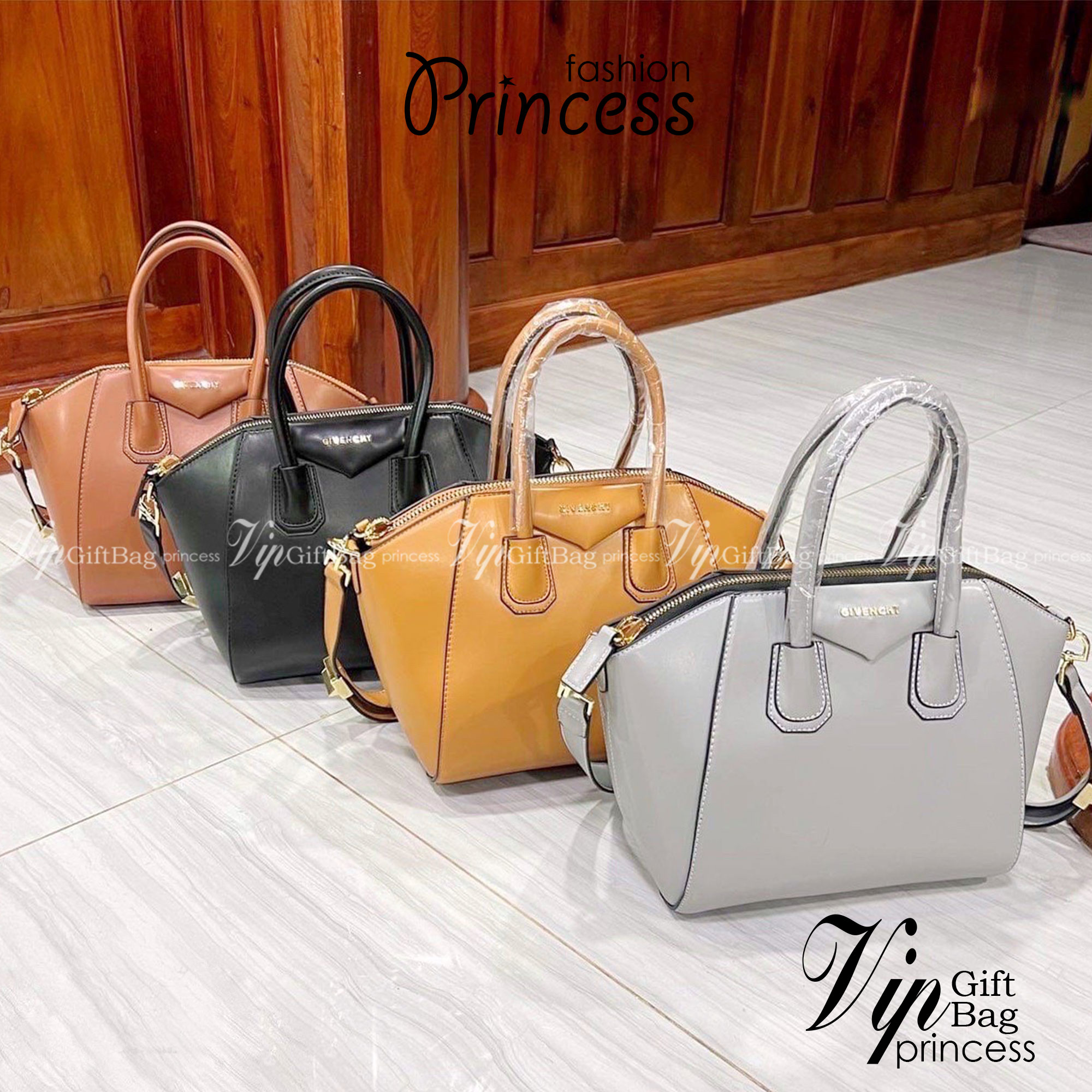 GIVENCHY Antigona Small Leather Tote Bag 12" กระเป๋าสะพายทรงหมอน งานซิปบน หนังเรียบ อะไหล่ทอง มาพร้อมสายสะพายยาวถอดออกถือได้