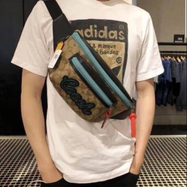 COACH F72931 TERRAIN BELT BAG IN SIGNATURE CANVAS กระเป๋าคาดอกสุดเท่ ขนาดพอเหมาะ ใช้แล้วเท่สุดๆไปเลย ภายในกว้าง เปิดปิดด้วยซิป