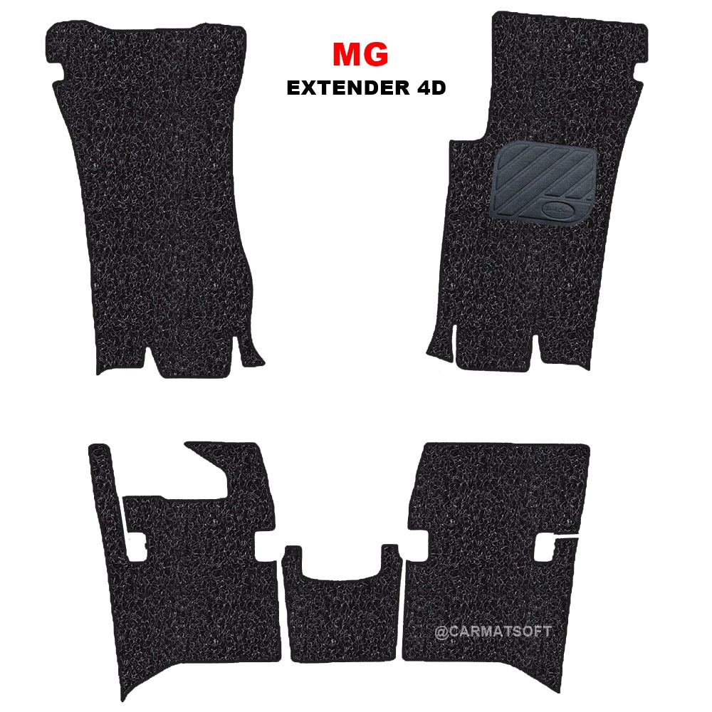 พรมดักฝุ่นไวนิล MG EXTENDER 4D พรมดักฝุ่นในรถ เอ็มจี เอ็กซ์เทนเดอร์ 4ประตู สีดำ เข้ารูป 5ชิ้น