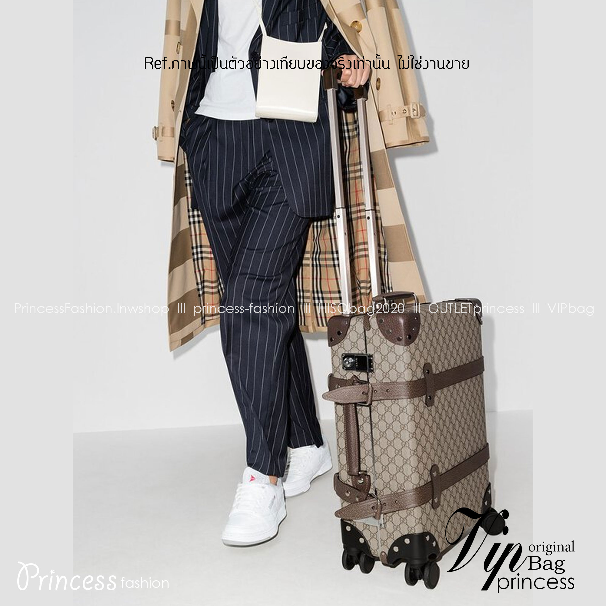 GUCCI Globe-Trotter Carry-On Suitcase / GUCCI globetrotter luggage พร้อมส่ง เกรดท็อปออรินอล งานเหมือนสุด หนังแท้ สวยงามตามรูป TOP ORIGINAL 1:1 เกรดเทียบแท้ ใช้สลับแท้ได้ ใช้งานต่างประเทศได้