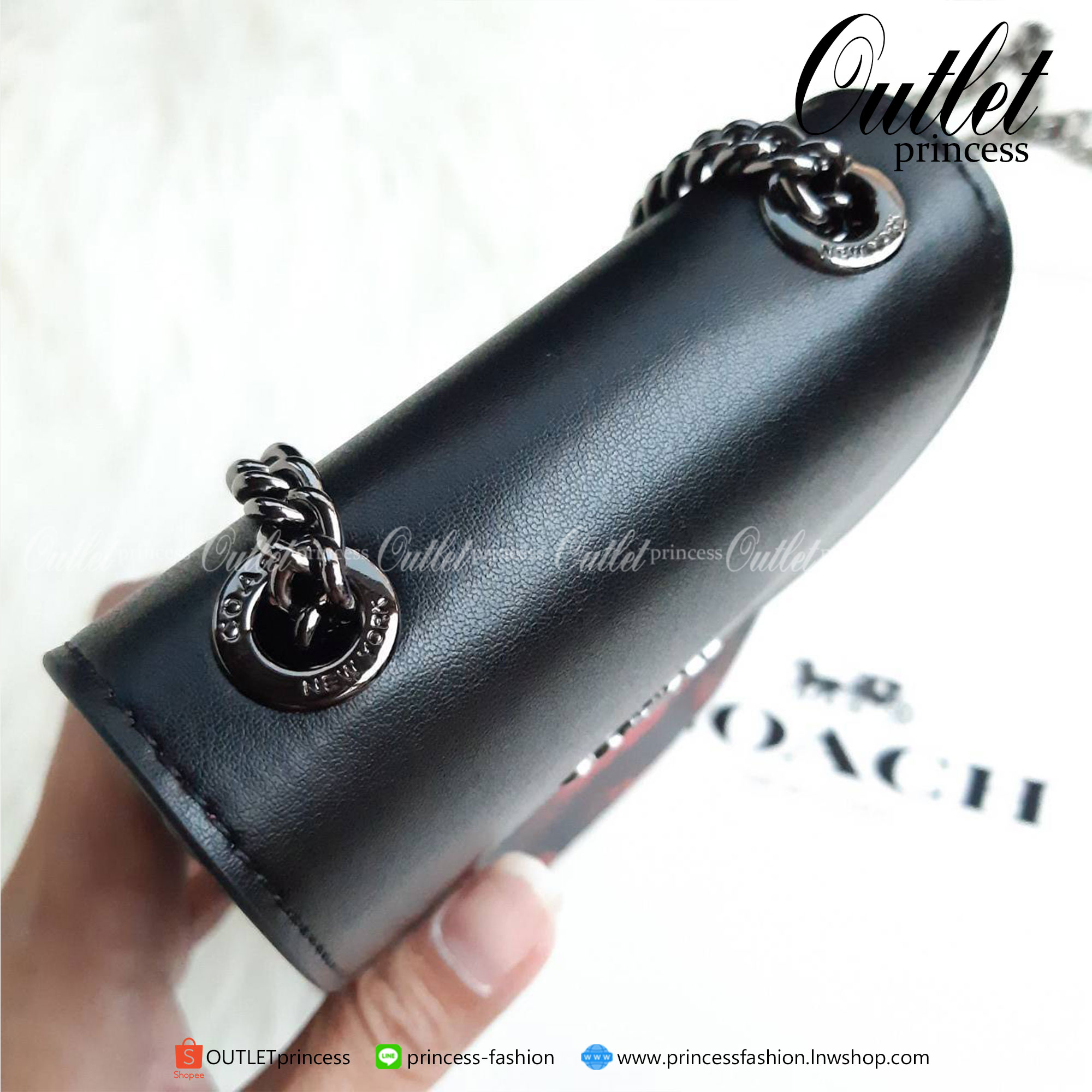 ของแท้ 100% COACH F76988 NORTH/SOUTH PHONE CROSSBODY IN SIGNATURE CANVAS WITH PRAIRIE DAISY CLUSTER PRINT /BLACK