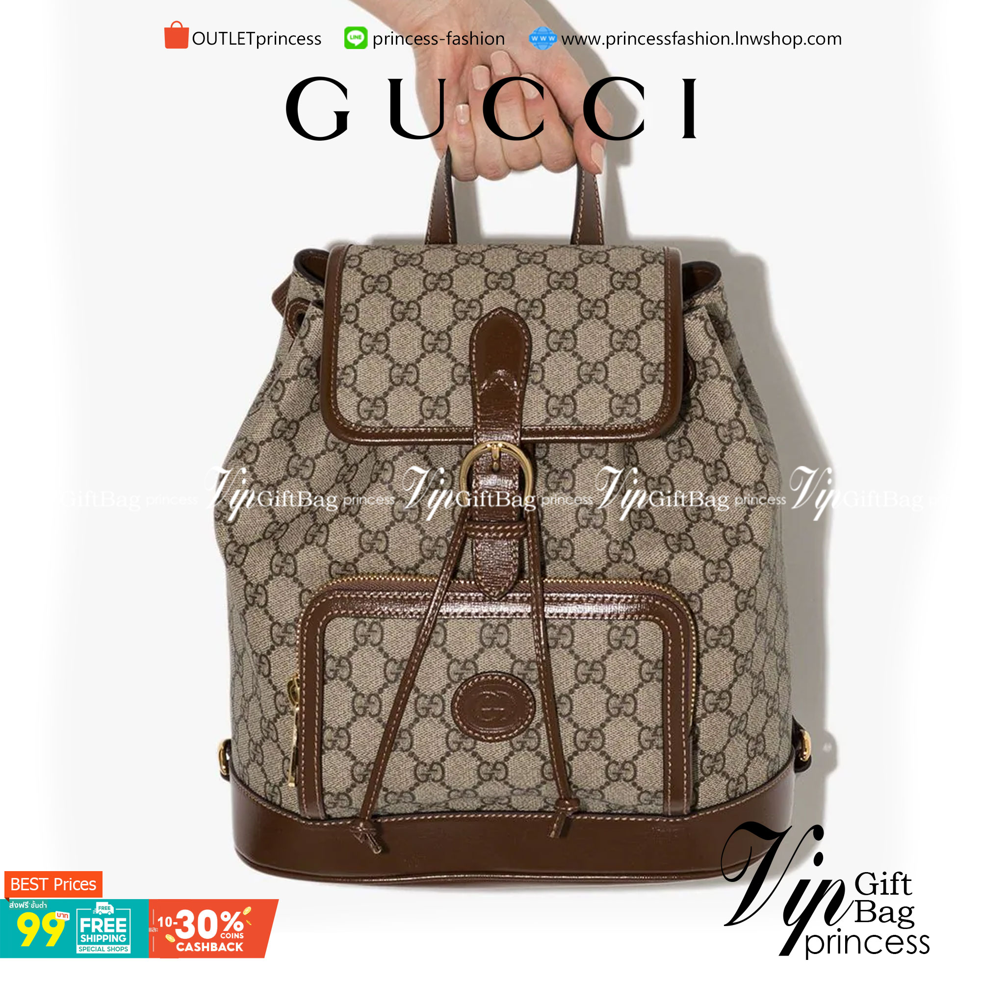 VIP 】หนังแท้ Gucci GG Supreme canvas backpack น้องน่ารักอดใจยังไงไหว!! กระเป๋าเป้สะพาย ไซส์กำลังดี รูปทรงสวยลงตัว วัสดุหนังแคนวาส ด้านหน้ามีช่องซิปปิด มีฝาปิดกันของหล่น ภายในเป็นช่องโล่ง ใส่ของสำคัญๆได้ พกแบบคิ้วท์ๆ ชิคๆ สายสะพายยังสามารถปรับตามตัวได้อีก 