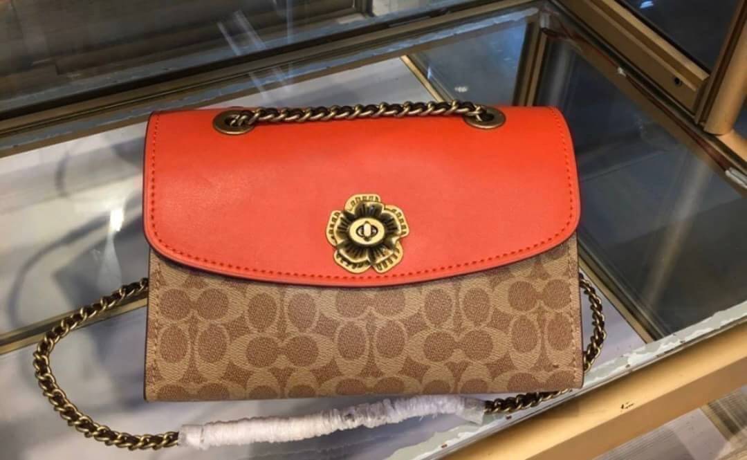 Coach Parker In Signature Canvas With Tea Rose