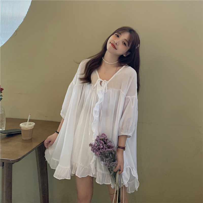 พร้อมส่ง 2 สี ⭐️ Madeline dress เดรสแขนยาวคอวี (IN30519)