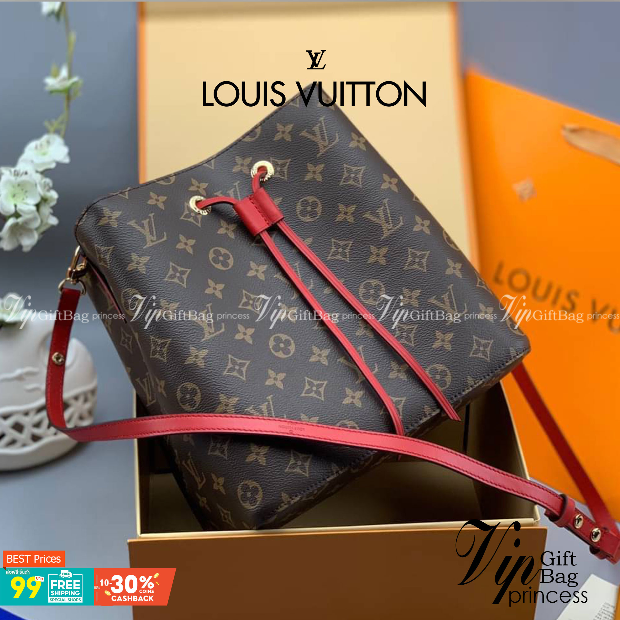 LOUIS VUITTON NEONOE MM งานหนังแท้ สวยคมทุกมุมมอง ภาพสินค้าถ่ายจากงานจริง ORIGINAL GRADE เกรดสลับใบจริง