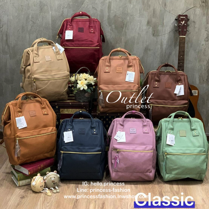 Anello polyurethane leather rucksack รุ่น Mini และ Classic กระเป๋าเป้จากแบรนด์เล็กๆมาสู่แบรนด์ดังทั้งในไทยและญี่ปุ่น วัสดุหนังpuแต่งลายหินอ่อนหนังนิ่ม กันน้ำได้ ภายในมีช่องเล็ก2ช่อง เปิดปิดด้วยซิปคู่ ปากกระเป๋าเป็นโครงสะดวกต่อการหยิบจับของภายใน ด้านข้างมี