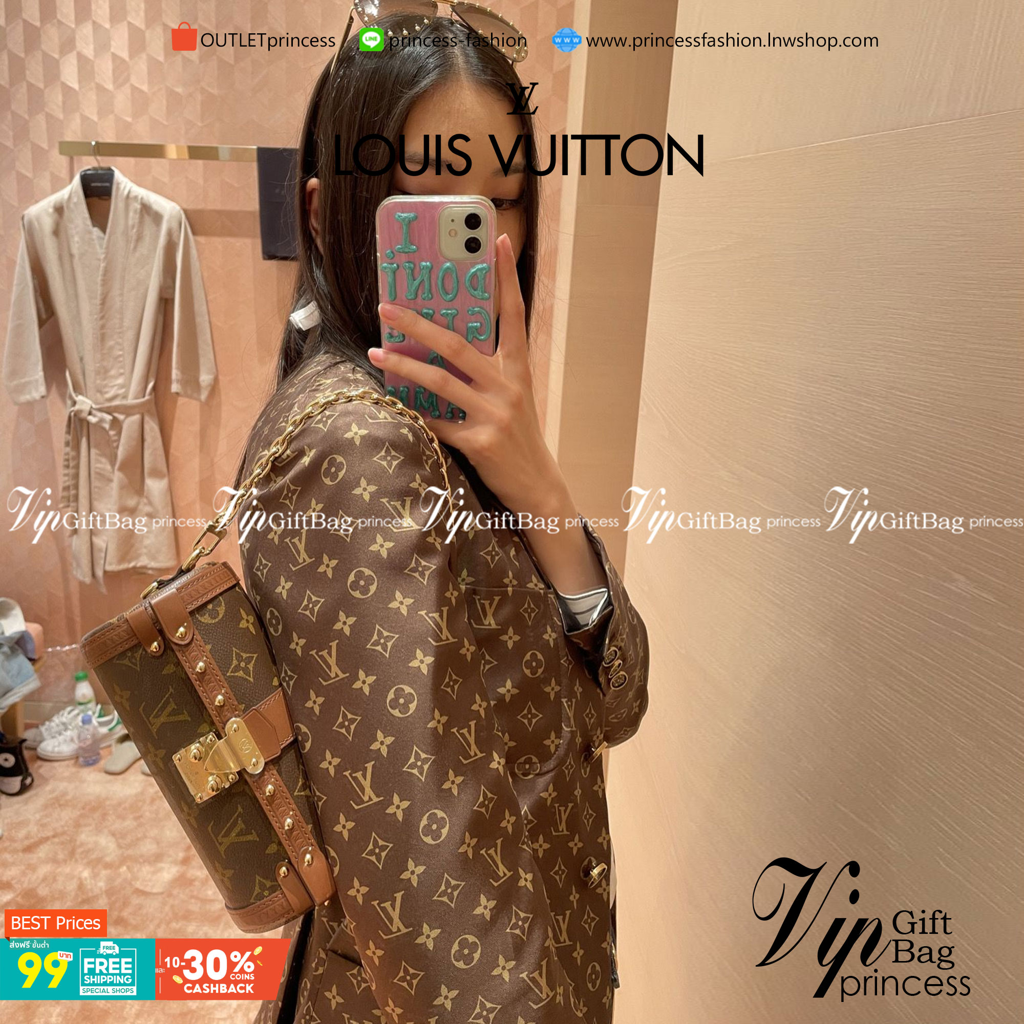 LV PAPILLON TRUNK Monogram coated canvas กระเป๋าสะพายทรงหมอน งานเปิดหน้าหนังลายโมโนแกรม อะไหล่ปั้มทุกจุด เกรดงานสวยเกินราคา ภาพสินค้าถ่ายจากงานขายจริง ใช้งานต่างประเทศได้