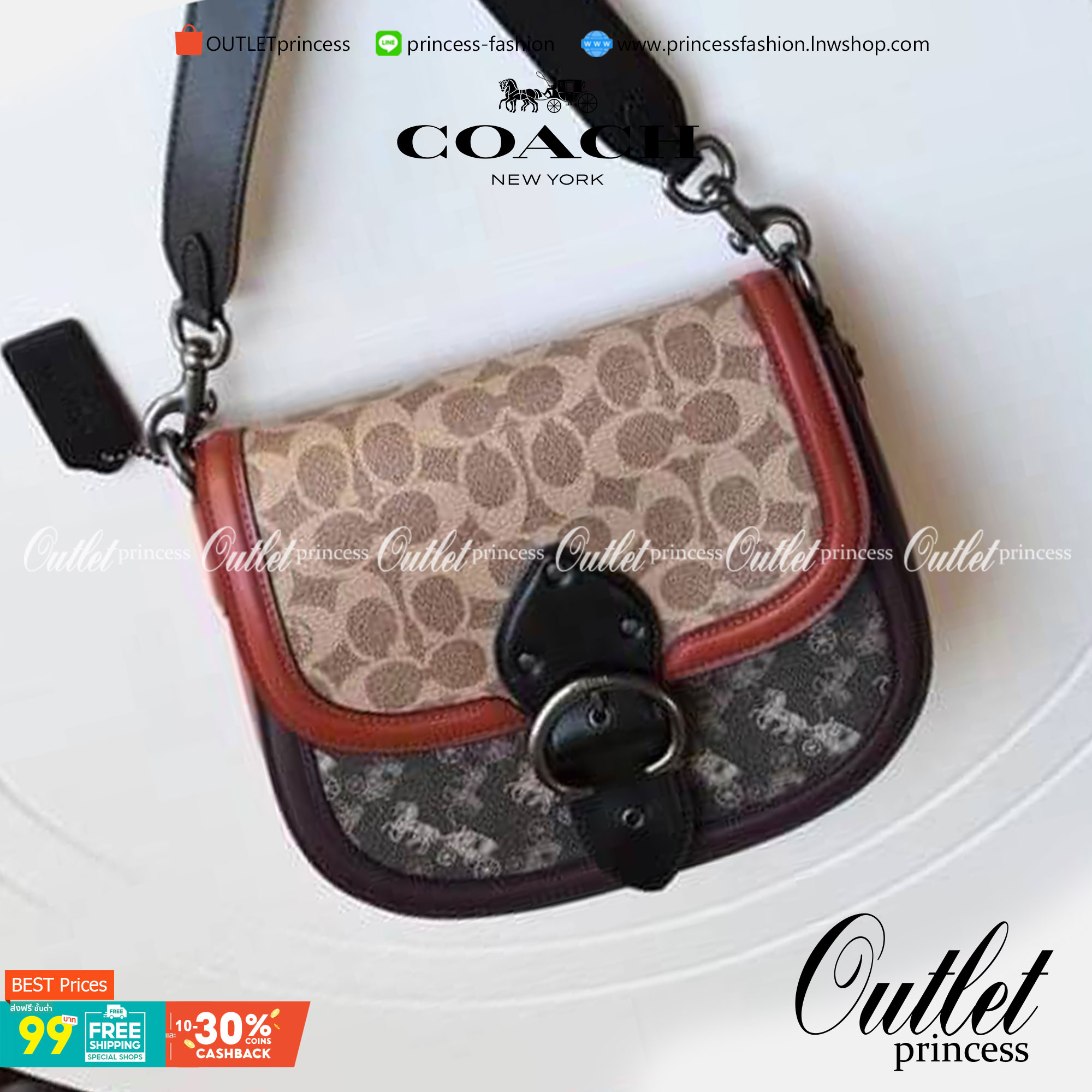 COACH 0745 Printed coated canvas and glovetanned leather