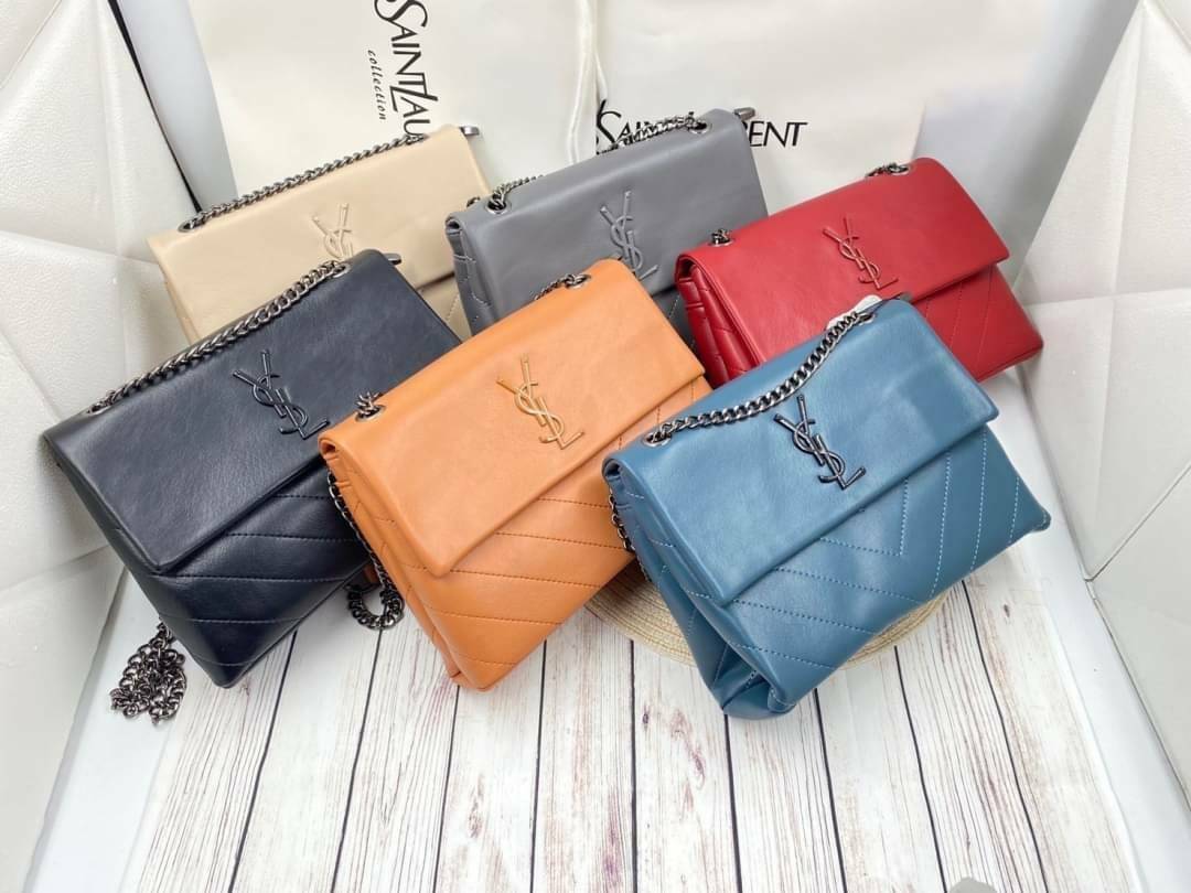 VIP 🥂 YVES SAINT LAURENT Large Sunset Shoulder Bag / YSL Shoulder Bag 11" ภาพสินค้าถ่ายจากงานขายจริง พร้อมส่งที่ไทย