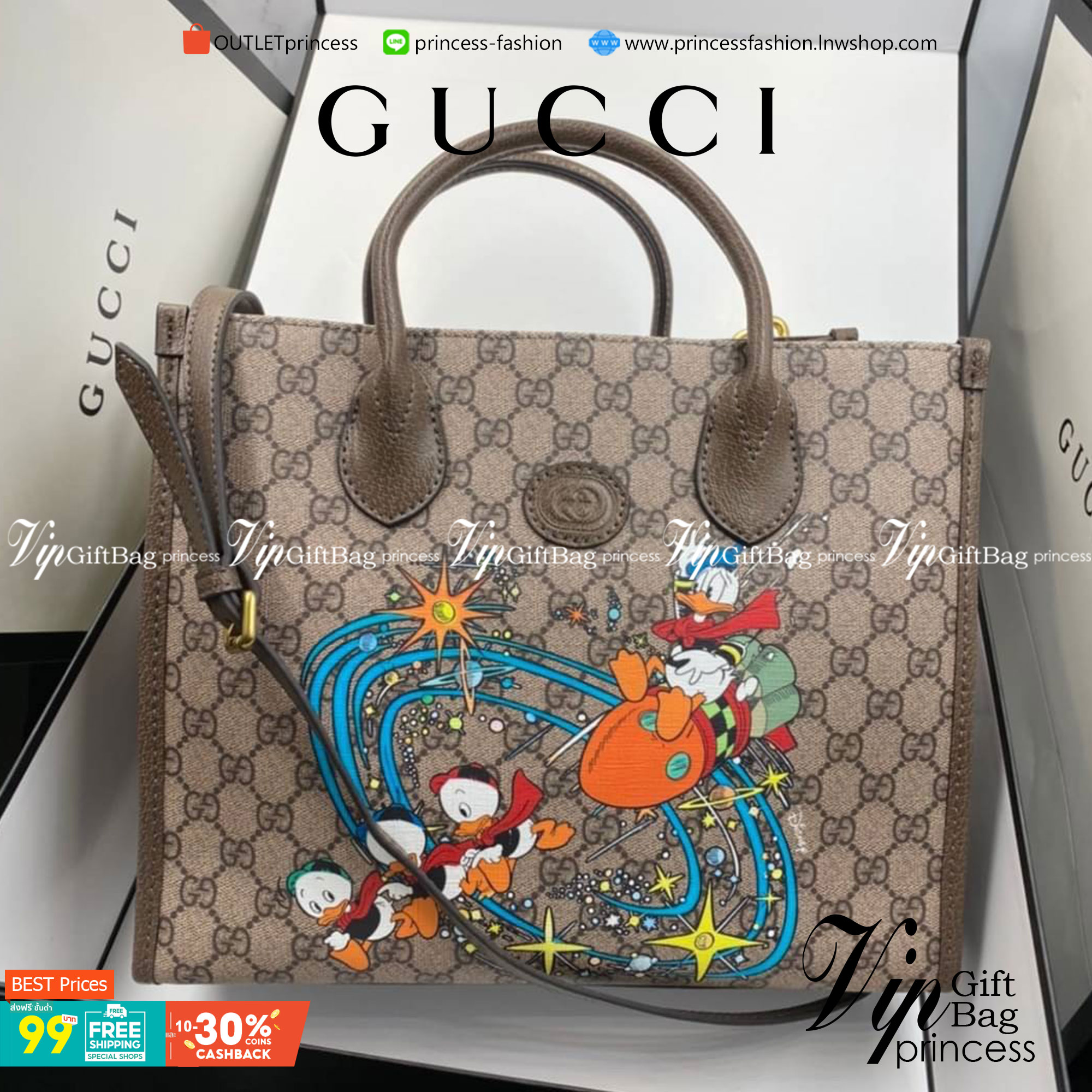 VIP 】Disney x Gucci Donald Duck tote bag พร้อมส่งที่ไทย งานหนังแท้ สวยมาก ราคาดีมากกก ไม่ควรพลาดเลยค่าาา