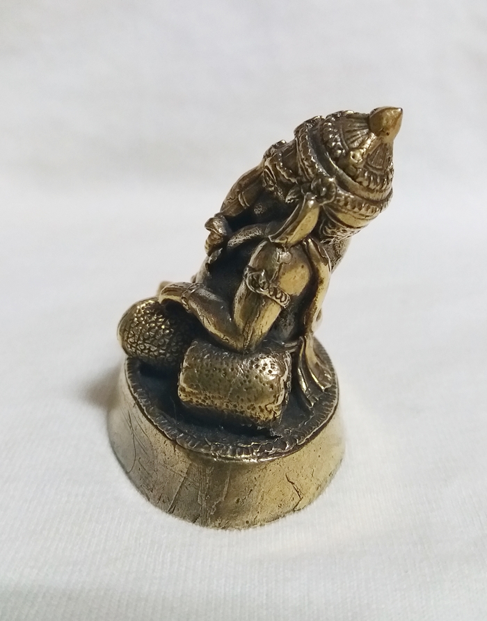 สินค้าหมดค่ะ องค์พระพิฆเนศปางนอนเสวยสุขเนื้อทองเหลือง(ตั้งบูชาหน้ารถ)พร้อมใบคาถาค่ะ