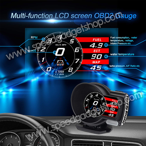 เกจวัด obd OBD2 Smart gauge Display Meter รุ่น F8 วัดความร้อนหม้อน้ำ วัดความเร็ว วัดรอบ วัดแบต นาฬิกาดิจิตอล มีเสียงเตือน ติดตั้งกับ port obd2 ไม่ต้องตัดต่อสายไฟ (อ่านโค้ด ลบโค้ด เครื่องยนต์ได้) ใหม่ล่าสุด ตัวเกจอัพเดตซอฟแวร์ได้