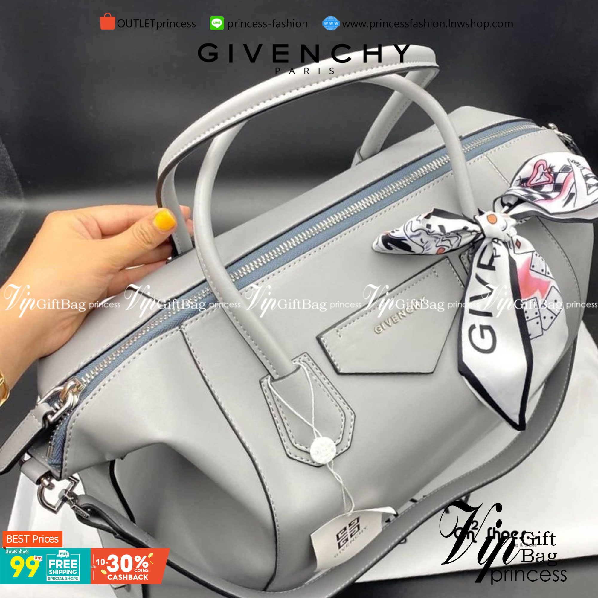 GIVENCHY Antigona Soft leather tote bag ฟรีผ้าผูก!! กระเป๋าสะพายข้าง ทรงสวยมากค่ะ มี 2 ขนาด รุ่นยอดนิยมดาราเซเลปใช้กันเพียบ งานจริงสวยหรูดูแพงมากนะค้าา ราคานี้คุ้มที่สุด มีมารอบนี้ 6 สี 2 ขนาด เลือกให้ปังไปเลยค่าาา