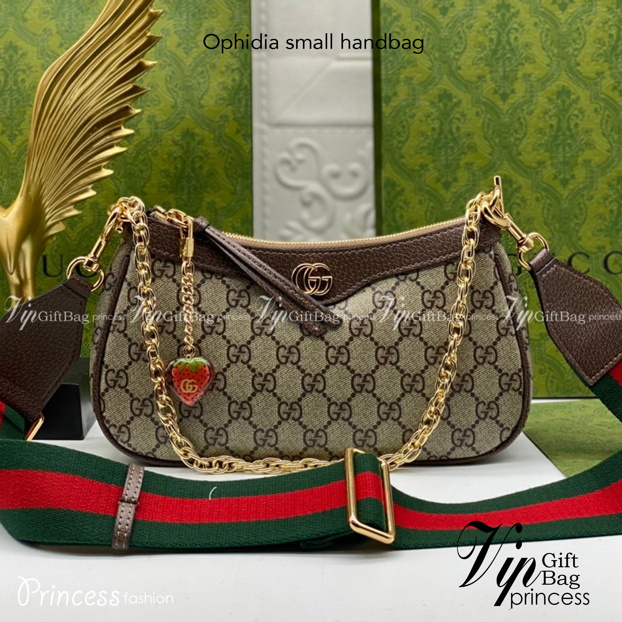 GUCCI Ophidia small handbag strawberry เกรดออริจินอล งานสวยตรงปก ภาพถ่ายจากงานขายจริง ใช้งานต่างประเทศได้