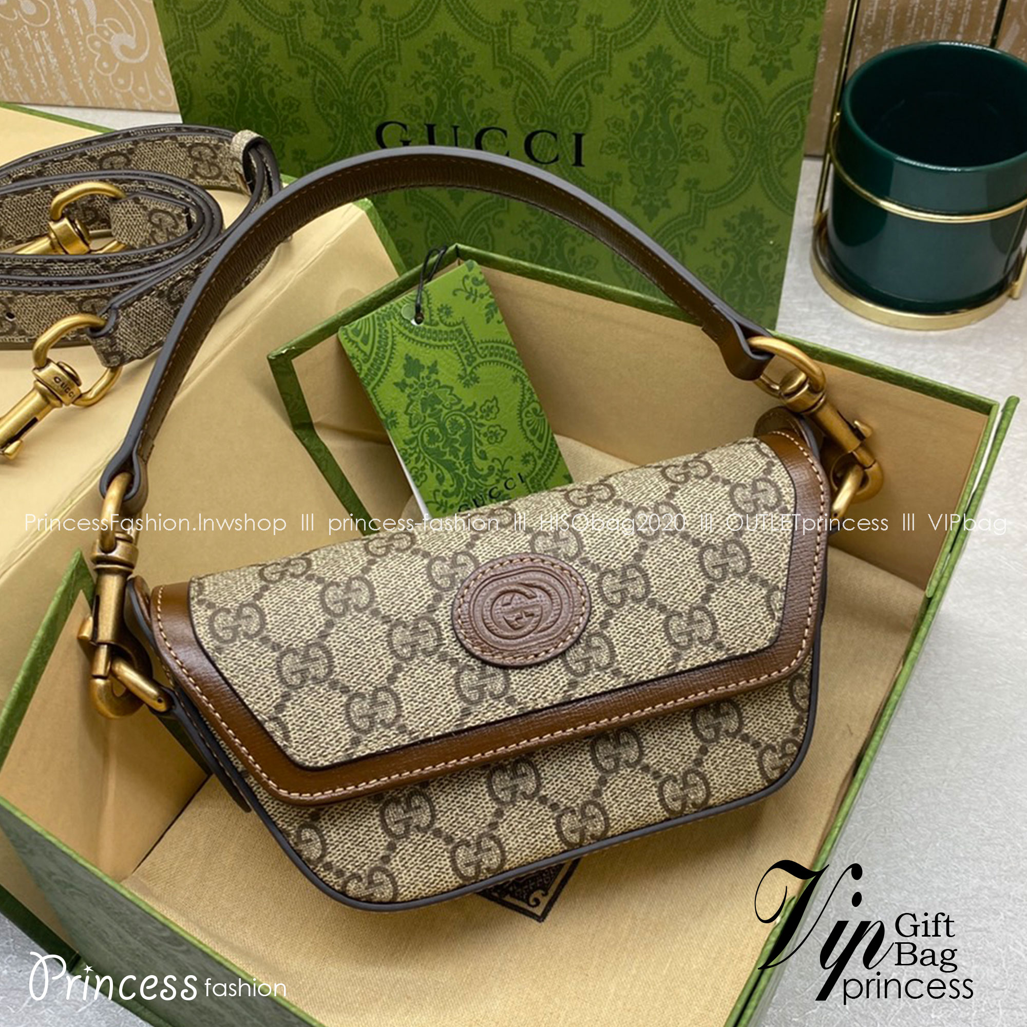 GUCCI GG top handle mini bag with Web in Brown เกรดเทพออริจินอล 1:1 ใช้งานต่างประเทศได้ รุ่นใหม่ล่าสุด ฉลองปีกระต่ายด้วยความสดใส เริ่มต้นปีกระต่ายและฤดูใบไม้ผลิอย่างสดใส GG