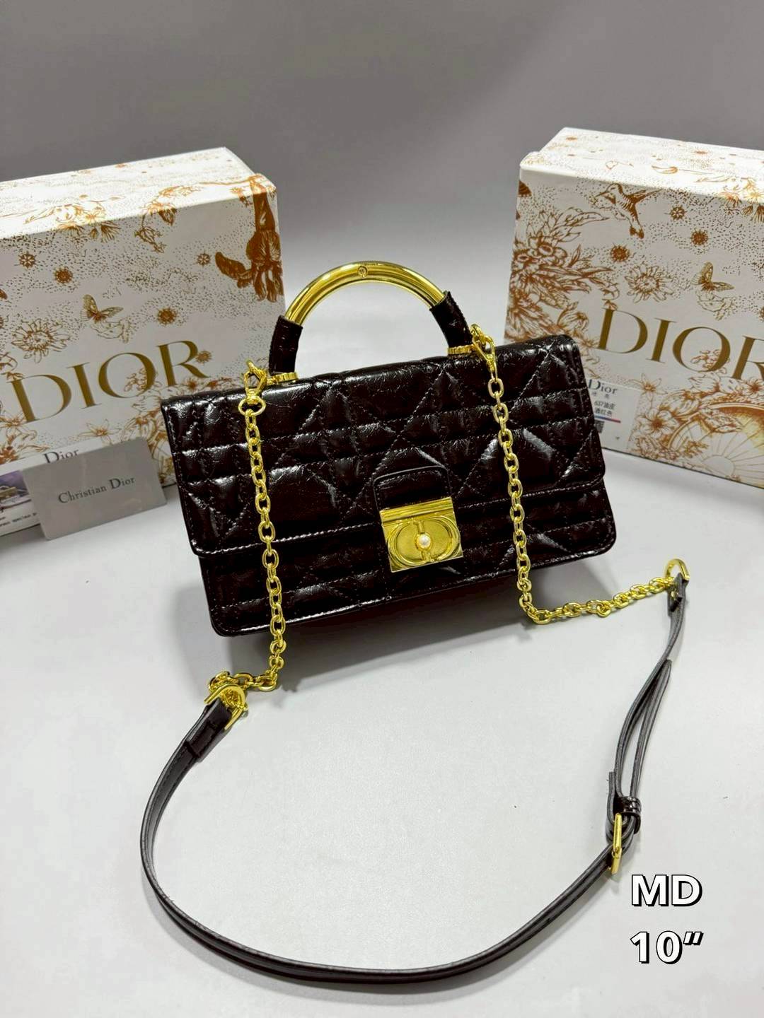 Dior Ange Bag Macrocannage CD clasp with pearl กระเป๋าถือพร้อมสายสะพาย ประดับตัวล็อคมุก สวยงามเหนือกาลเวลา มาแรงมาก! จึ้งมาก! สุดลัคชู