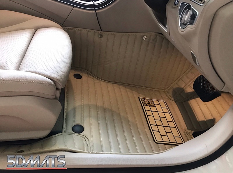 พรมปูพื้นรถยนต์5D BENZ E-CLASS W212 (2010-16) สีครีม 3ชิ้น