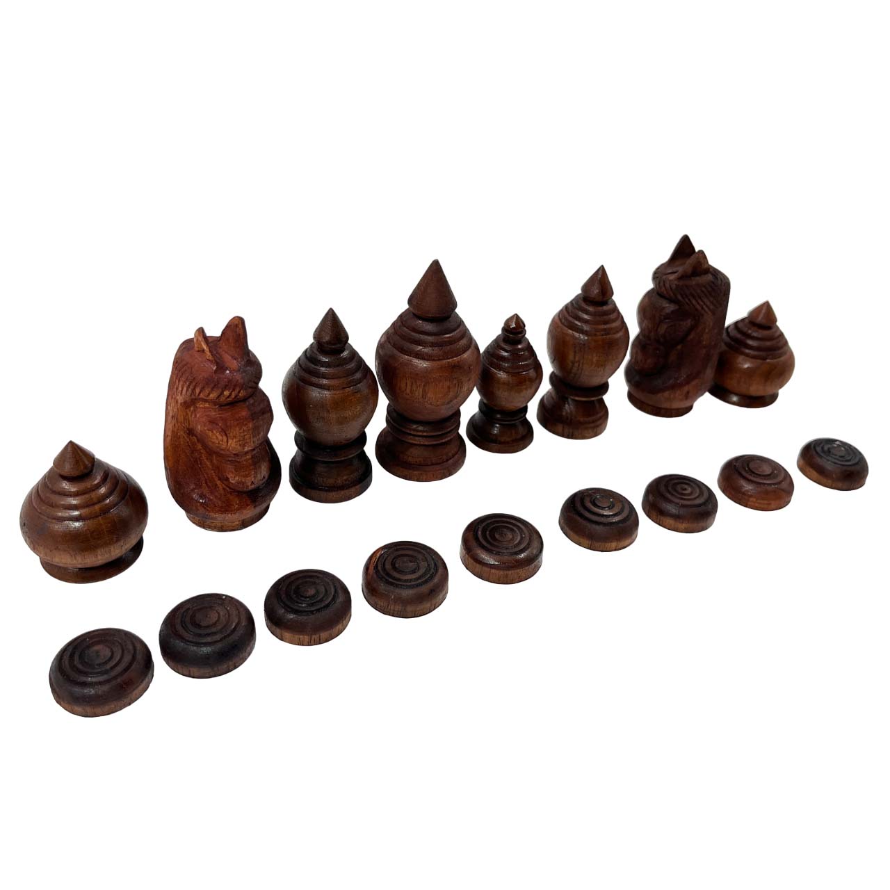 ชุดหมากรุกไทยตัวหมากชุดพยุหะคีรีพร้อมกระดานและกล่องไม้แบบหีบล็อค