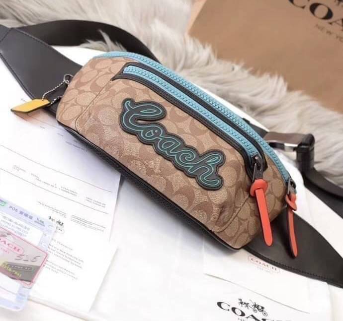 COACH F72931 TERRAIN BELT BAG IN SIGNATURE CANVAS กระเป๋าคาดอกสุดเท่ ขนาดพอเหมาะ ใช้แล้วเท่สุดๆไปเลย ภายในกว้าง เปิดปิดด้วยซิป