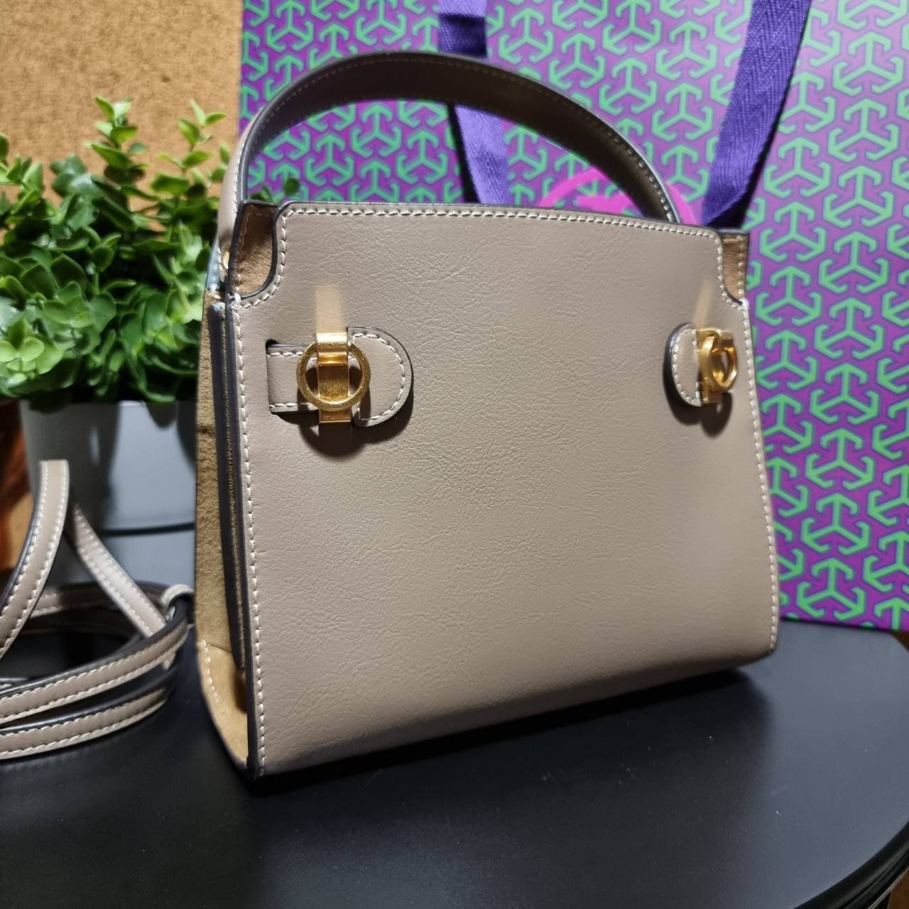 ของแท้ 💯% TORY BURCH LEE RADZIWILL PETITE DOUBLE BAG (CLAM SHELL)