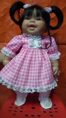 ตุ๊กตา Berenguer Baby Girl doll with cutie pink dress ตุ๊กตาเหมือนเด็กจริงๆมือสอง