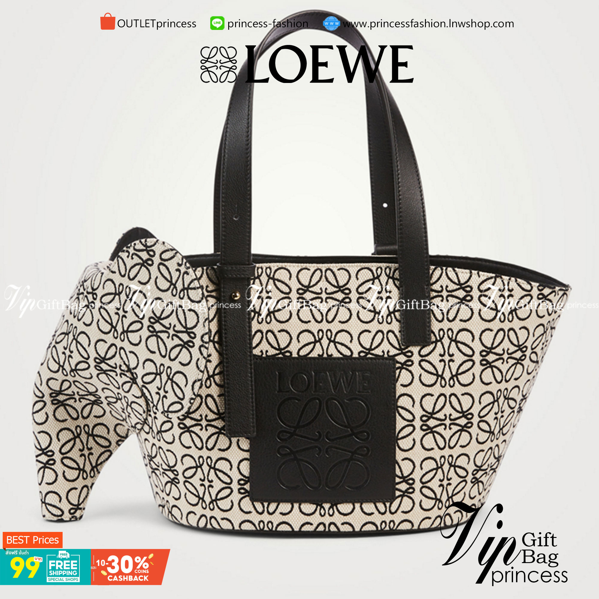 LOEWE Canvas Elephant Bag In Anagram Print คอลเลคชั่นใหม่ล่าสุดเลยค่ะ น้องช้างน่ารักมากมาย งานแบรนด์หรูจากประเทศสเปน โลเอเว่ (LOEWE) กระเป๋ารูปทรงช้างเป็นเหมือนหนึ่งในซิกเนเจอร์ของแบรนด์ ดีไซน์คงเอกลักษณ์วัสดุ Anagram Canvas Jacquard Fabric ผสมผสานกับหนัง