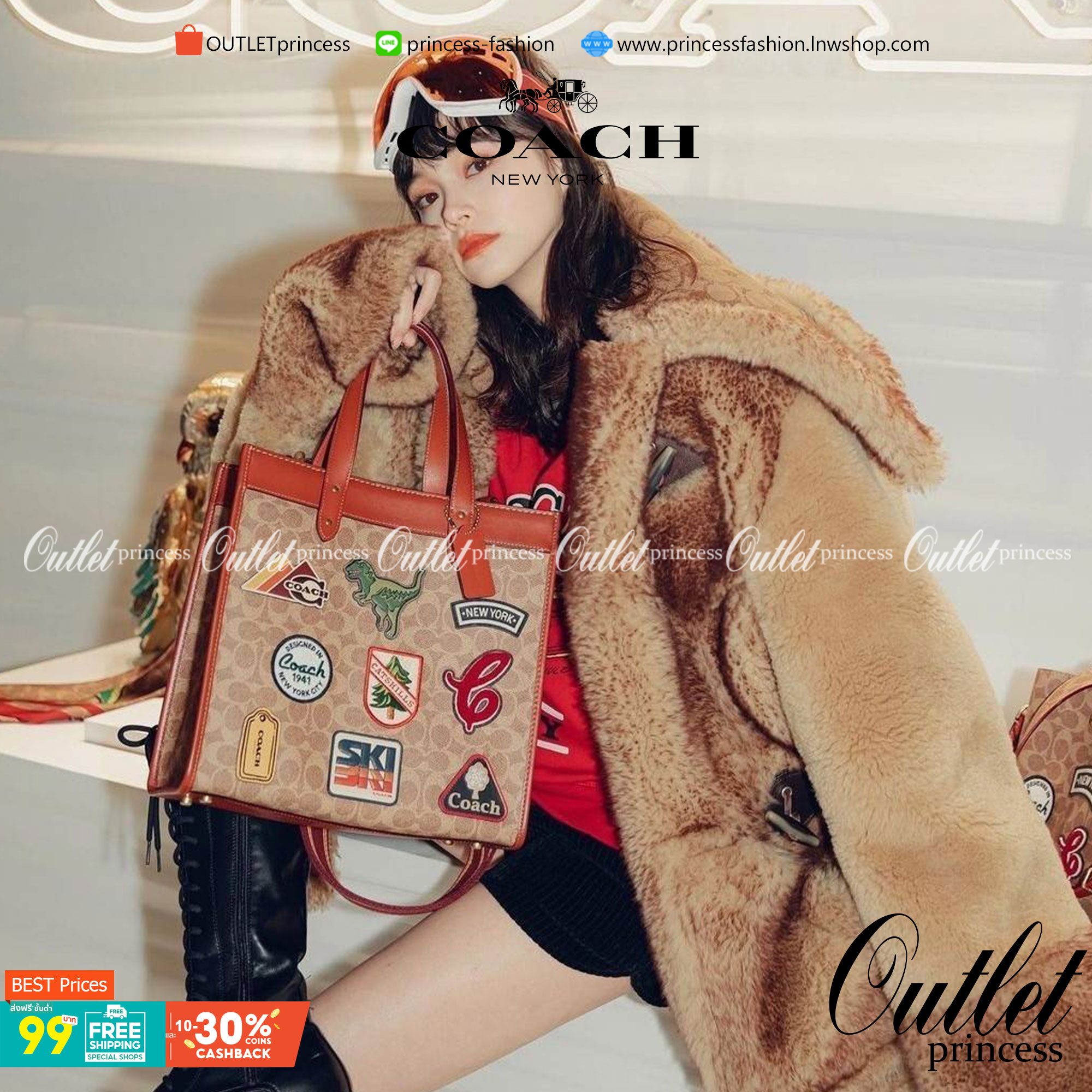 COACH C6846 FIELD TOTE IN SIGNATURE CANVAS WITH PATCHES คอลเลคชั่นใหม่สุดปัง!! สกีเรทโทร ดีไซน์วินเทจ ต้อนรับฮอลิเดย์นี้กันแบบที่สุด กระเป๋าทรงโท้ท ไซส์ใหญ่จุคุ้ม ฟังก์ชั่นการใช้งานสะดวกที่สุด มีทั้งสายคล้องแขนในตัว และสายครอสบอดี้ โดดเด่นด้วยแพทช์ลวดลายค