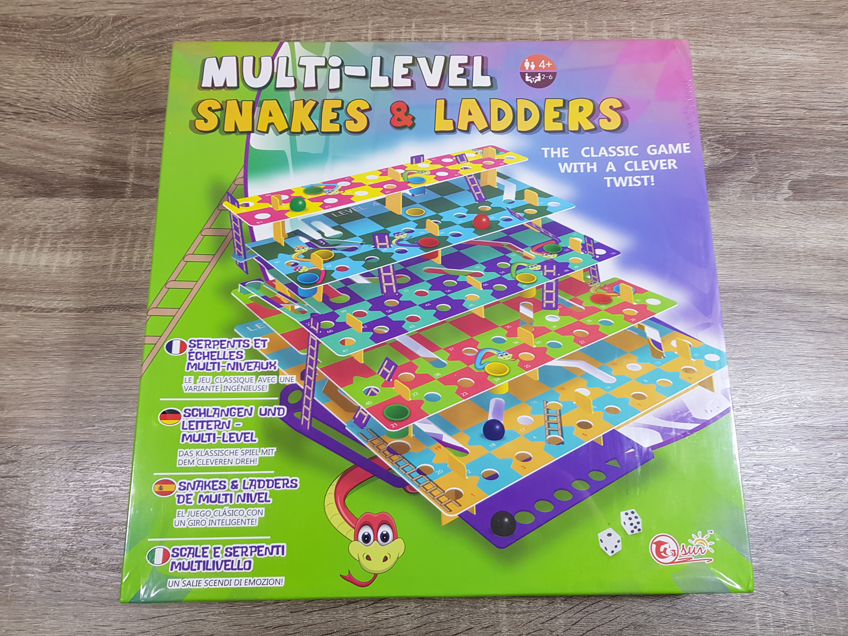 กระดานบอร์ดเกมบันไดงู3มิติขนาดใหญ่ เกมงูกตกบันได