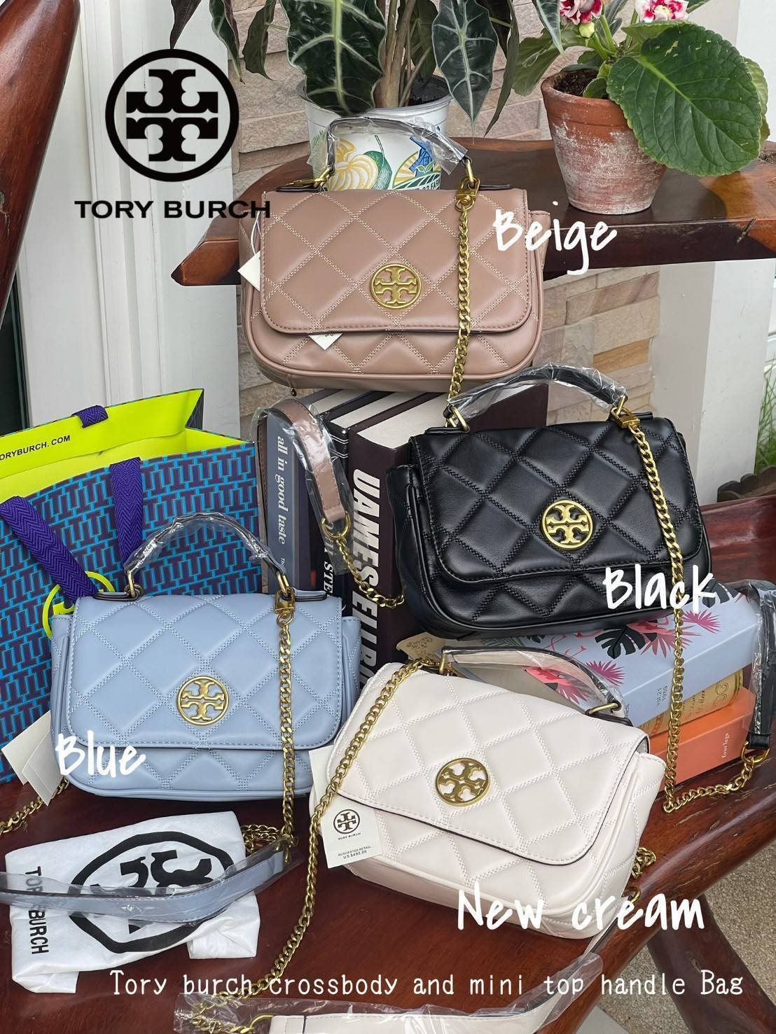 Tory burch crossbody and mini top handle Bag กระเป๋าถือที่มีดีไซน์แสนจะธรรมดาแต่ให้ลุดสุดชิด โดยลวดลายการเดินด้ายกระเป๋าที่มีรสนิยมดูแล้วคลาสสิค ตัวกระดุมของกระเป๋าเปิด-ปิดได้ง่าย หนังมีความนิ่ม จะถือก็ให้ความเก๋ได้อีกแบบ เหมาะกับการไปเที่ยวทั้งในวันสบาย
