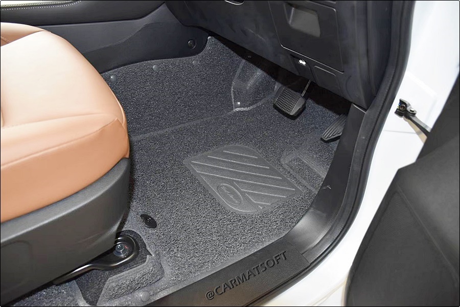 พรมดักฝุ่นไวนิลรีดขอบ ISUZU MU-X 2021 พรมดักฝุ่นในรถ สีเทา+เเผ่นท้ายเเถว3