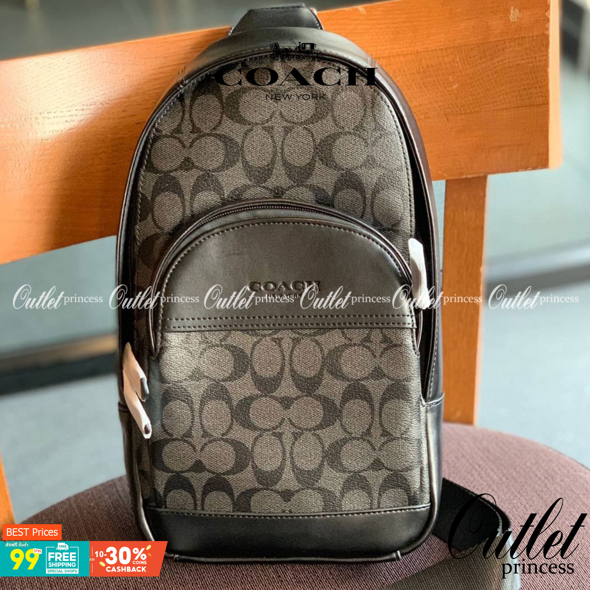 COACH CHARLES PACK IN SIGNATURE ((39942)) กระเป๋าคาดด้านหลัง//หรือคาดอกด้านหน้า ตามความชอบเลยค่ะ หนังแท้สวย ด้านหน้ามีให้หนึ่งช่องซิปใส่มือถือลงไปได้ค่ะ ช่องหลักแบบซิปคู่ ภายในโล่งลึกใส่สัมภาระจำเป็นในชีวิตประจำวันได้เยอะเลยนะคะ;มีช่องโล่งให้ใส่ของจุกจิกอ