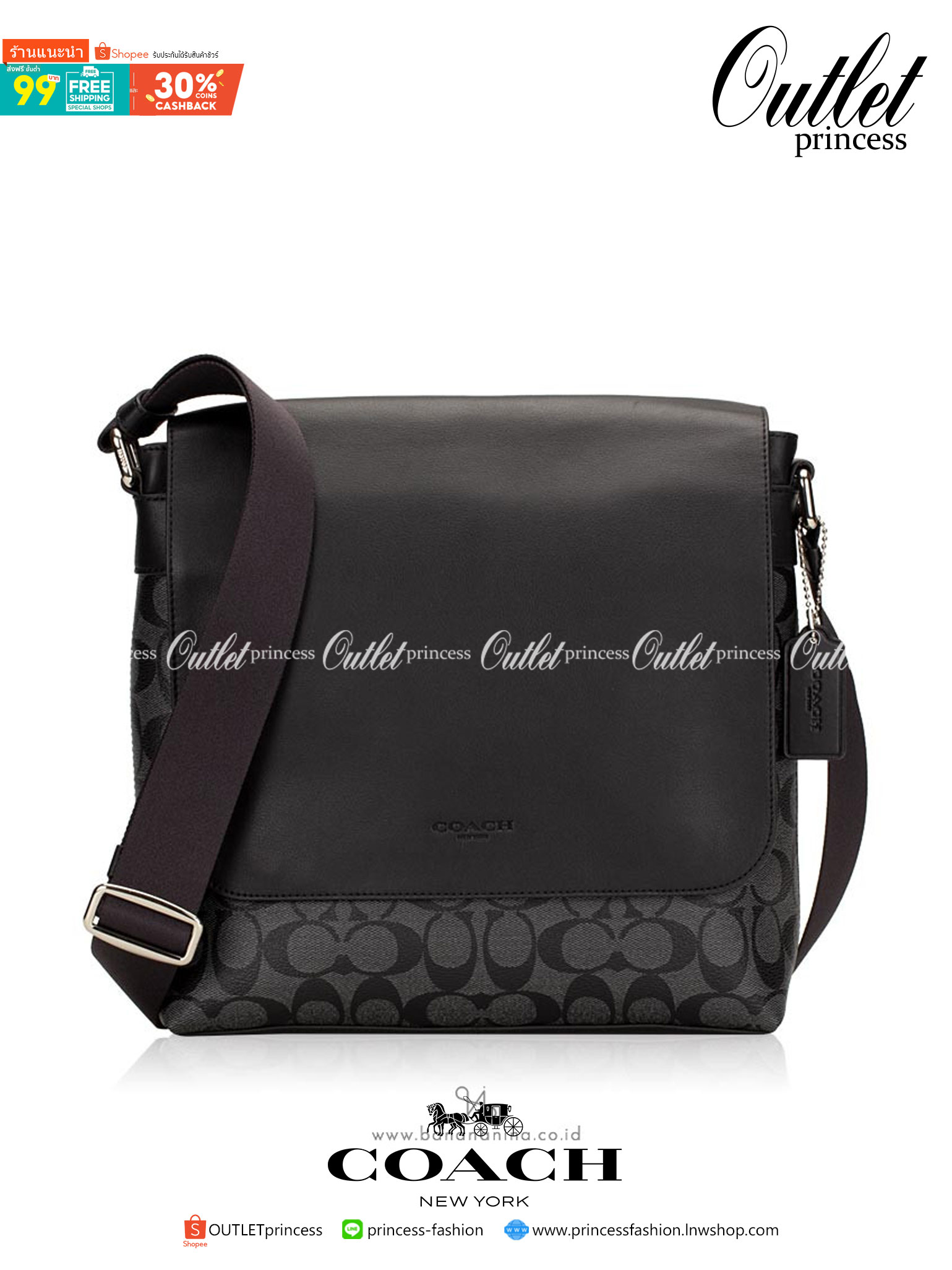 COACH CHARLES SMALL MESSENGER IN SIGNATURE (F54771)🌲ทั้งหล่อ ทั้งเท่มากๆขนาดนี้ ไม่ควรพลาด !! //สะพายข้างใบใหญ่ Unisex ใช้ได้ทั้งชายและหญิง // วัสดุแคนวาส ผสมหนังแท้อย่างดี อยู่ทรงสวย คุณภาพสุดๆ ฝาเปิดกระเป๋า ล็อคด้วยตัวล็อคแม่เหล็ก แน่นหนามากๆ ช่