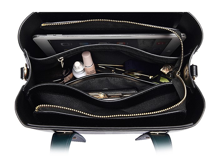 กระเป๋าถือ กระเป๋าสะพาย ผู้หญิง หนังแท้ สีดำ แบบเรียบ แต่งสายสวย ๆ กระเป๋าถือ ทำงาน แบบสวย ๆ 246864