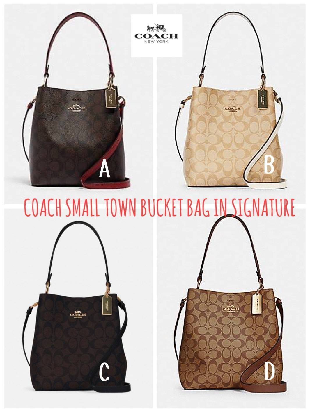 COACH SMALL TOWN BUCKET BAG IN SIGNATURE สำหรับสาวแฟชั่นที่ชอบรายละเอียดชิคๆ ดีไซน์สุดเก๋ แนะนำเลยสำหรับกระเป๋าทรงบักเก็ตใบนี้ เชื่อว่าสาว ๆ หลายคนชื่นชอบ เป็นไอเทมที่สามารถแมทช์ได้กับเสื้อหลากหลายสไตล์ บรรจุของได้เยอะโดยที่กระเป๋าไม่เสียทรง แบ่งช่องใช้งา