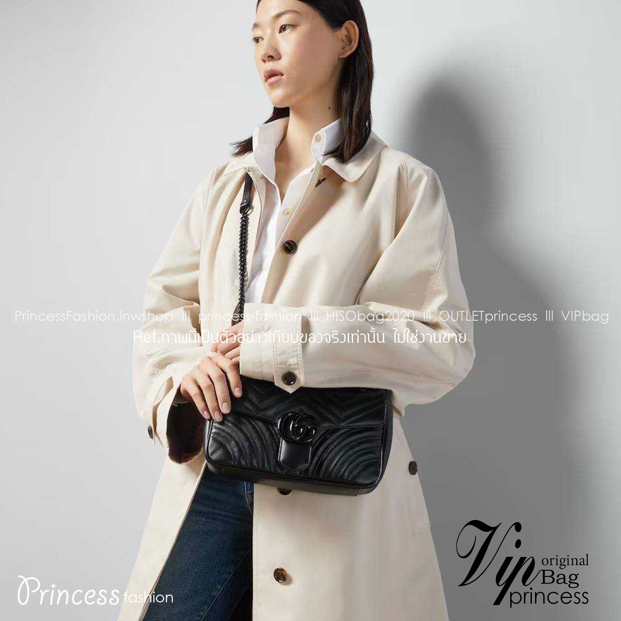 GG MARMONT SHOULDER BAG กระเป๋าสะพายข้างรุ่นคลาสสิค ดีไซน์ใหม่ อะไหล่ดำ สะพายขับผิว ดูแพง อัพลุคได้สบายๆ เปิด-ปิดด้วยตัวกดล็อคแน่นหนา ด้านหลังดีไซน์รูปหัวใจ 🖤