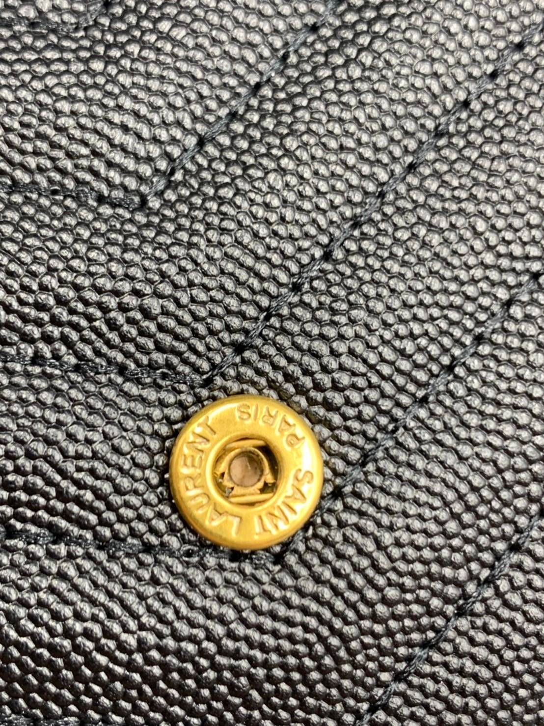 VIP GIFT 】หนังแท้ YSL WOC 9" Saint Laurent Chain Wallet Envelope Woc Monogram Black Leather Cross Body Bag กระเป๋าเงิน wallet on chain ที่มาพร้อมสายสะพายแบบโซ่ ขนาด 9” หนังวัวติดโลโก้ YSL มีทั้งอะไหล่เงิน ทอง และดำ ด้านในมีช่องซิป และช่องใส่การ์ด เรี