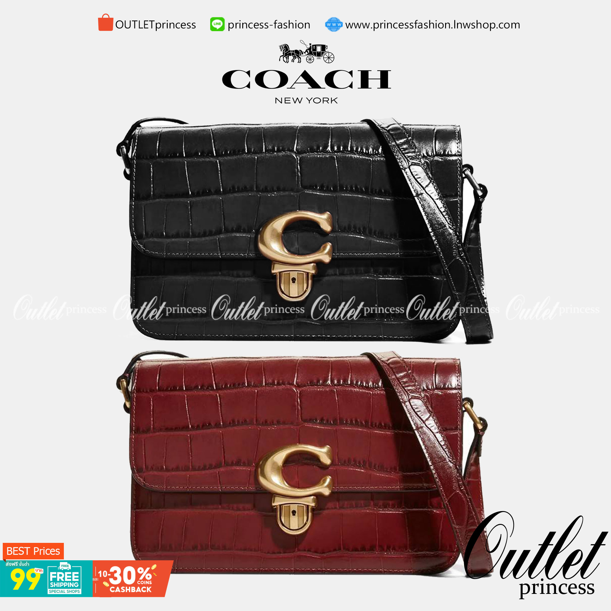 COACH CROCODILE EMBOSSED LEATHER STUDIO SHOULDER BAG (COACH C6640)🌺เอาซิ๊!!ใครอดใจไหวให้รู้ไป!! สวยตาแตก!! ปรับลุคให้ดูแพง แบบไม่ปรานีกันล่ะคราวนี้!// กระเป๋าถือ กระเป๋าสะพาย อีกหนึ่งคอลเลคชั่นสุดตะลึงตา หรูหรา! เวอร์วังอลังสร้าง! ที่ดูแพงม๊ากก!!/