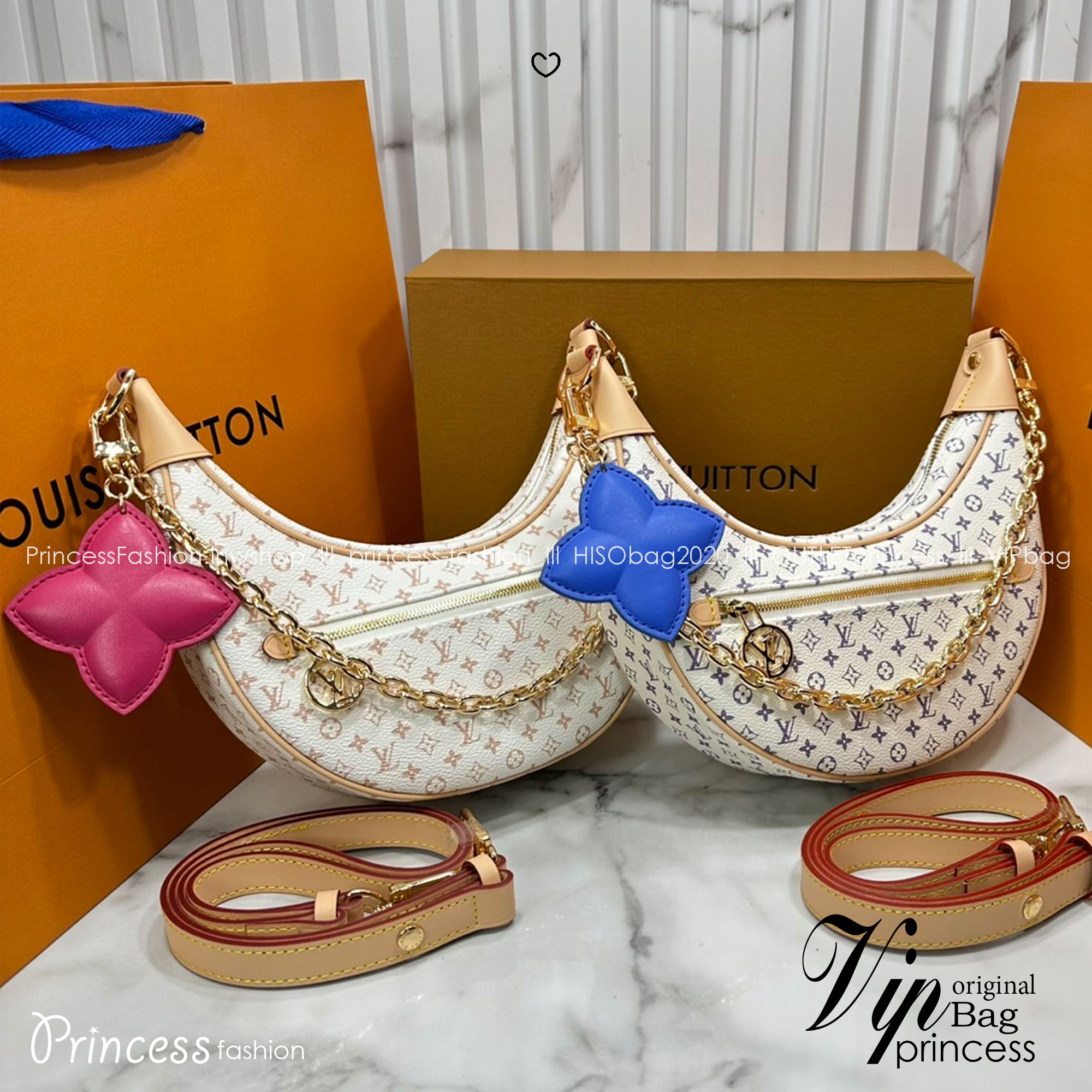 ORI หนังแท้ | LV Loop PM Bag กระเป๋าสะพาย ดีไซน์ทรงพระจันทร์ครึ่งเสี้ยวได้แรงบันดาลใจจากกระเป๋ารุ่น Croissant อันเป็นตำนานของเมซง รูปทรงกระเป๋ากะทัดรัดรับกับรูปร่างมาพร้อมสายโซ่