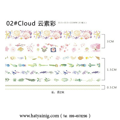 เทปกาวกระดาษลายน่ารัก 2 m