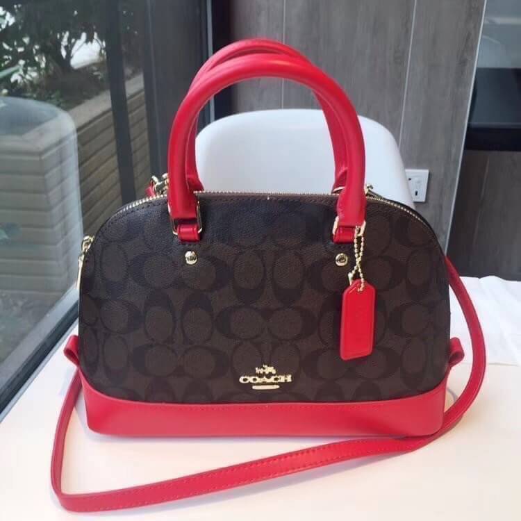 Coach Mini Sierra Signature กระเป๋าถือทรงโดม ภายในกว้างสามารถใส่กระเป๋าเงินเล็ก และมือถือได้ และยังมีช่องซิปเล็ก 1 ช่อง ด้านหลังมีกระเป๋าเล็กเก็บบัตร 1 ช่อง ใครยังไม่มีพลาดไม่ได้แล้วนะคะ