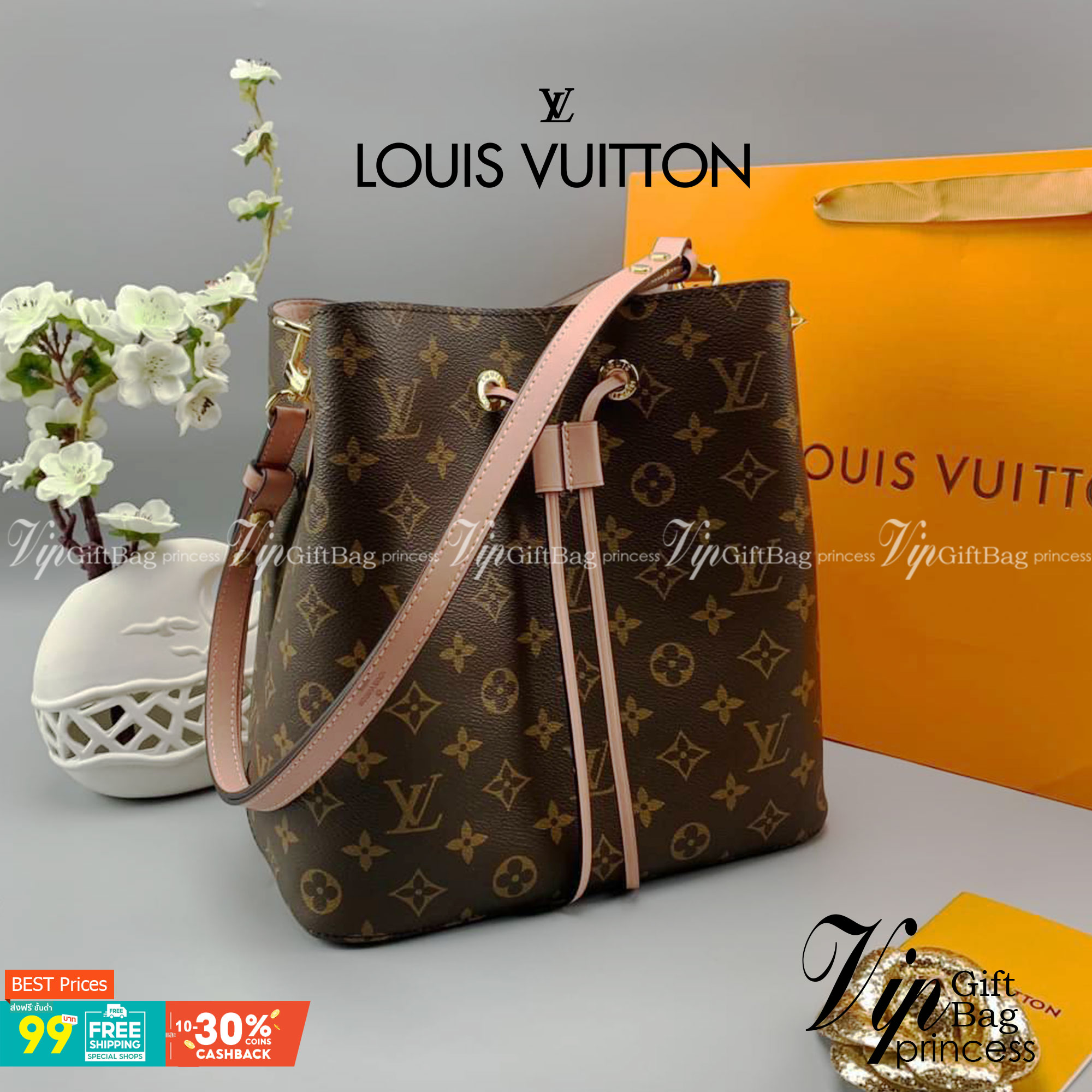 LOUIS VUITTON NEONOE MM งานหนังแท้ สวยคมทุกมุมมอง ภาพสินค้าถ่ายจากงานจริง ORIGINAL GRADE เกรดสลับใบจริง